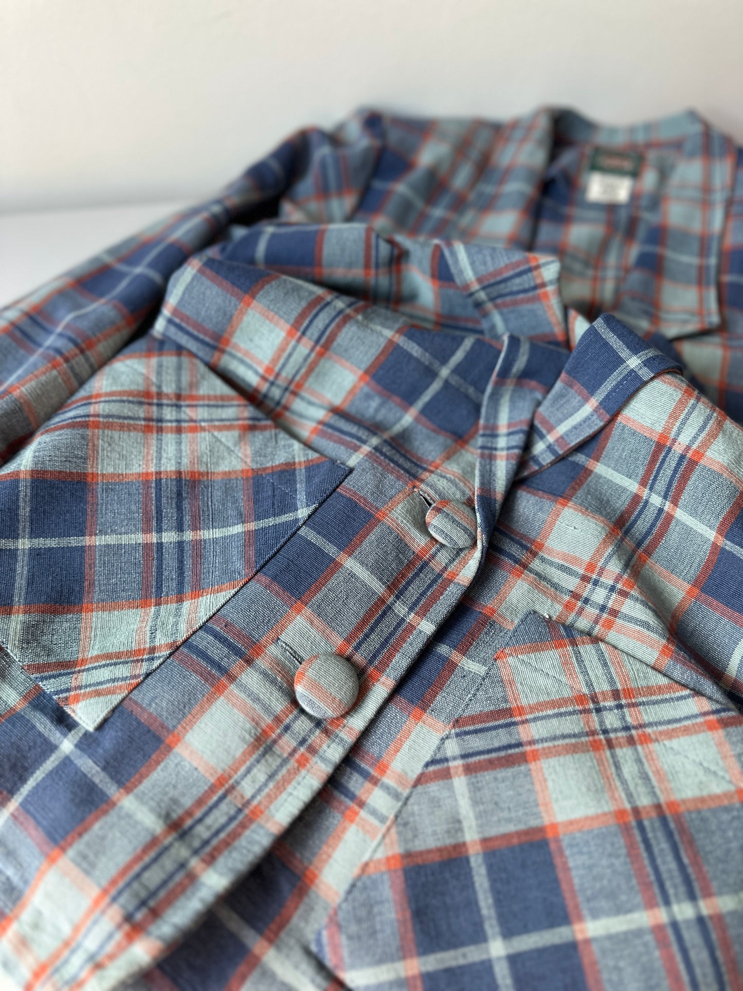 cotton denim style crosshatch blazer