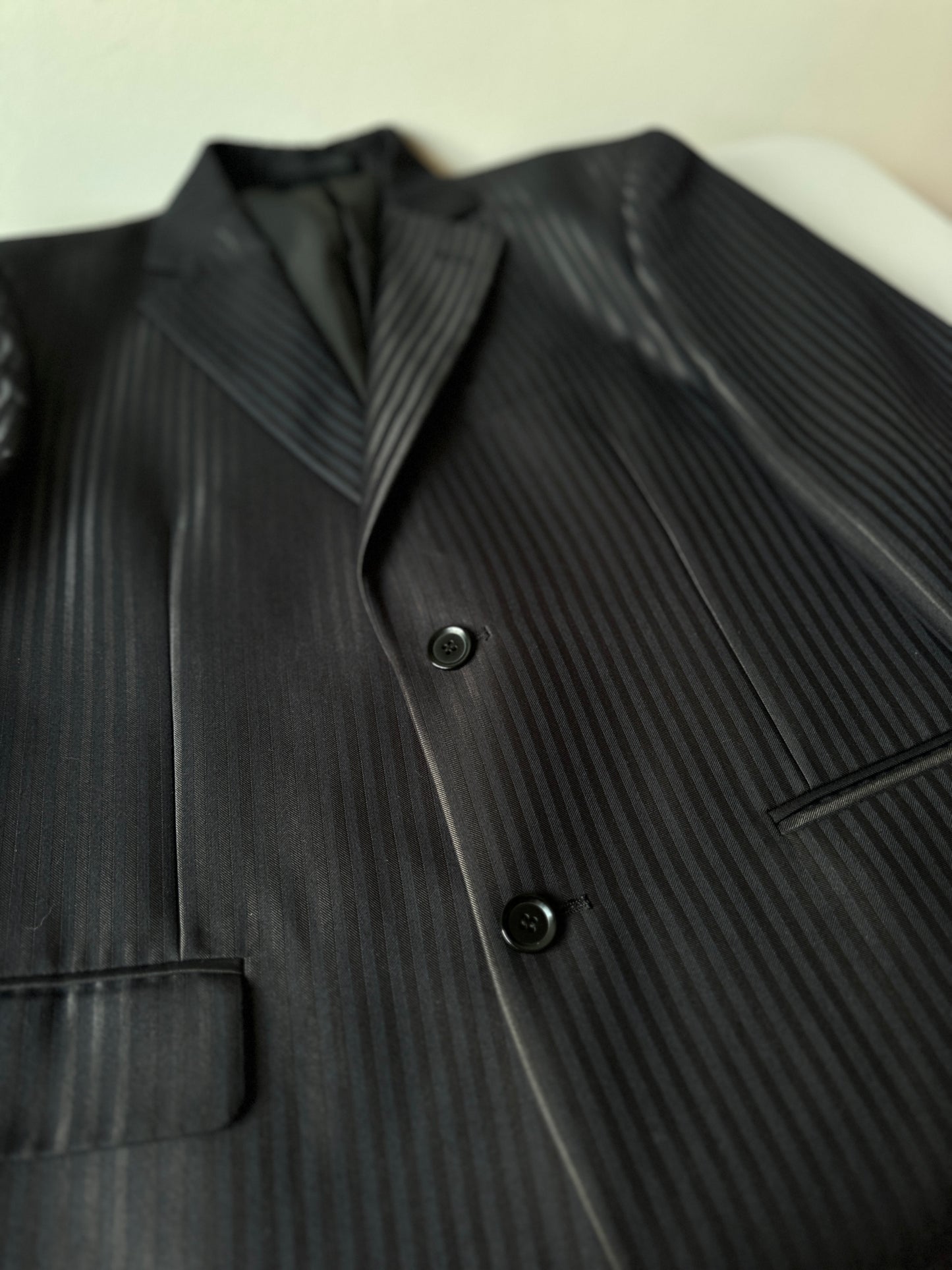 Tommy gun black pinstripe two piece suit