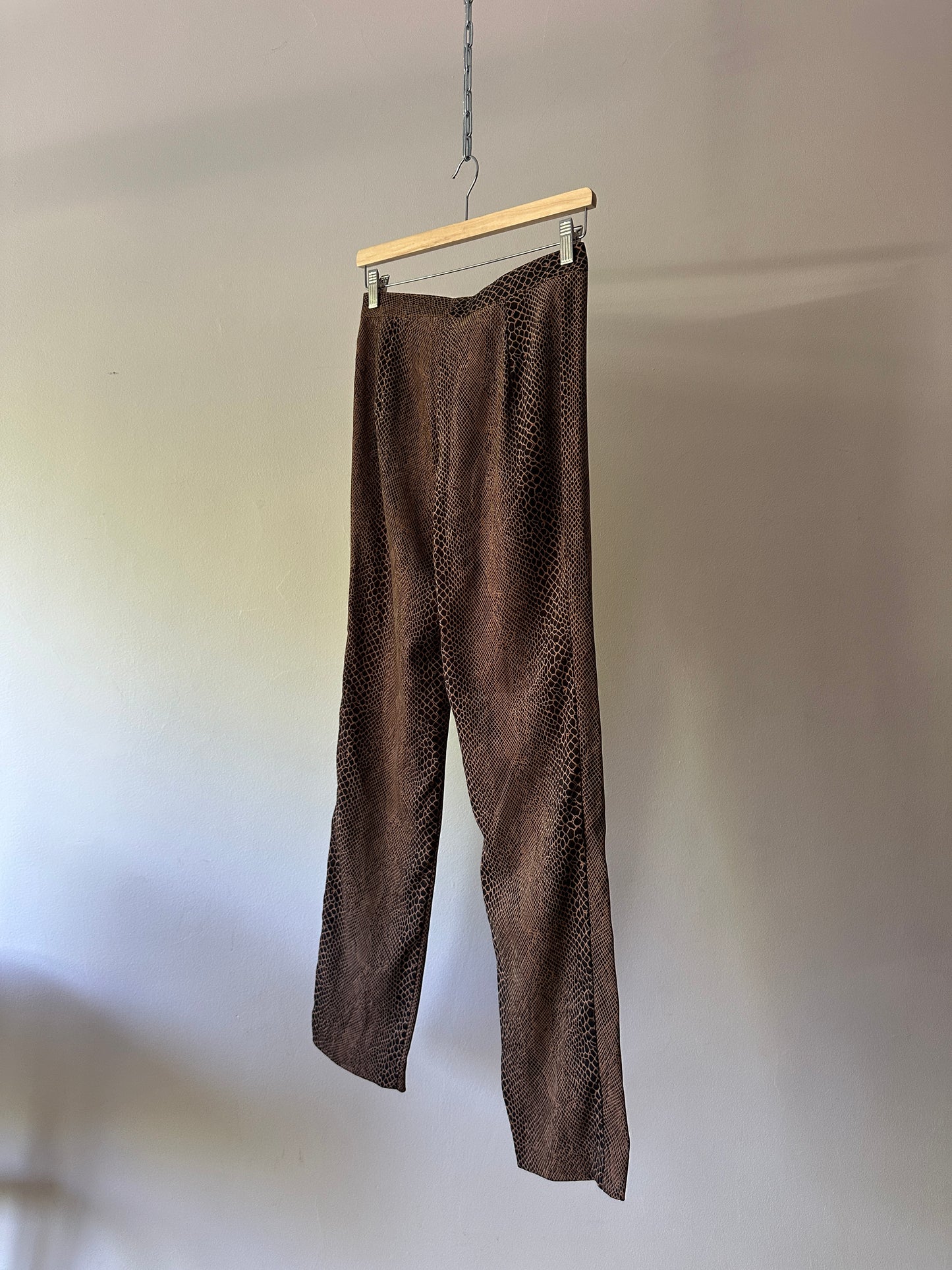 giraffe print soft suede flare pants