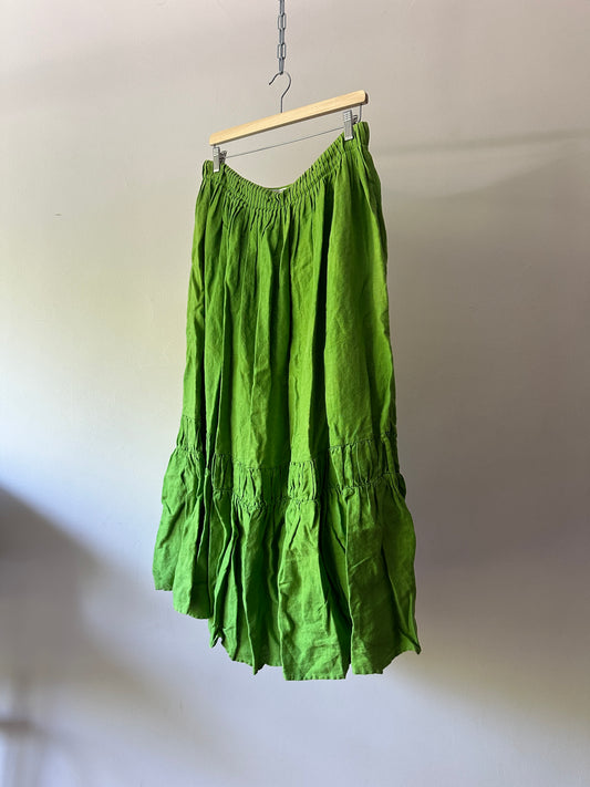 Country Road green linen maxi skirt