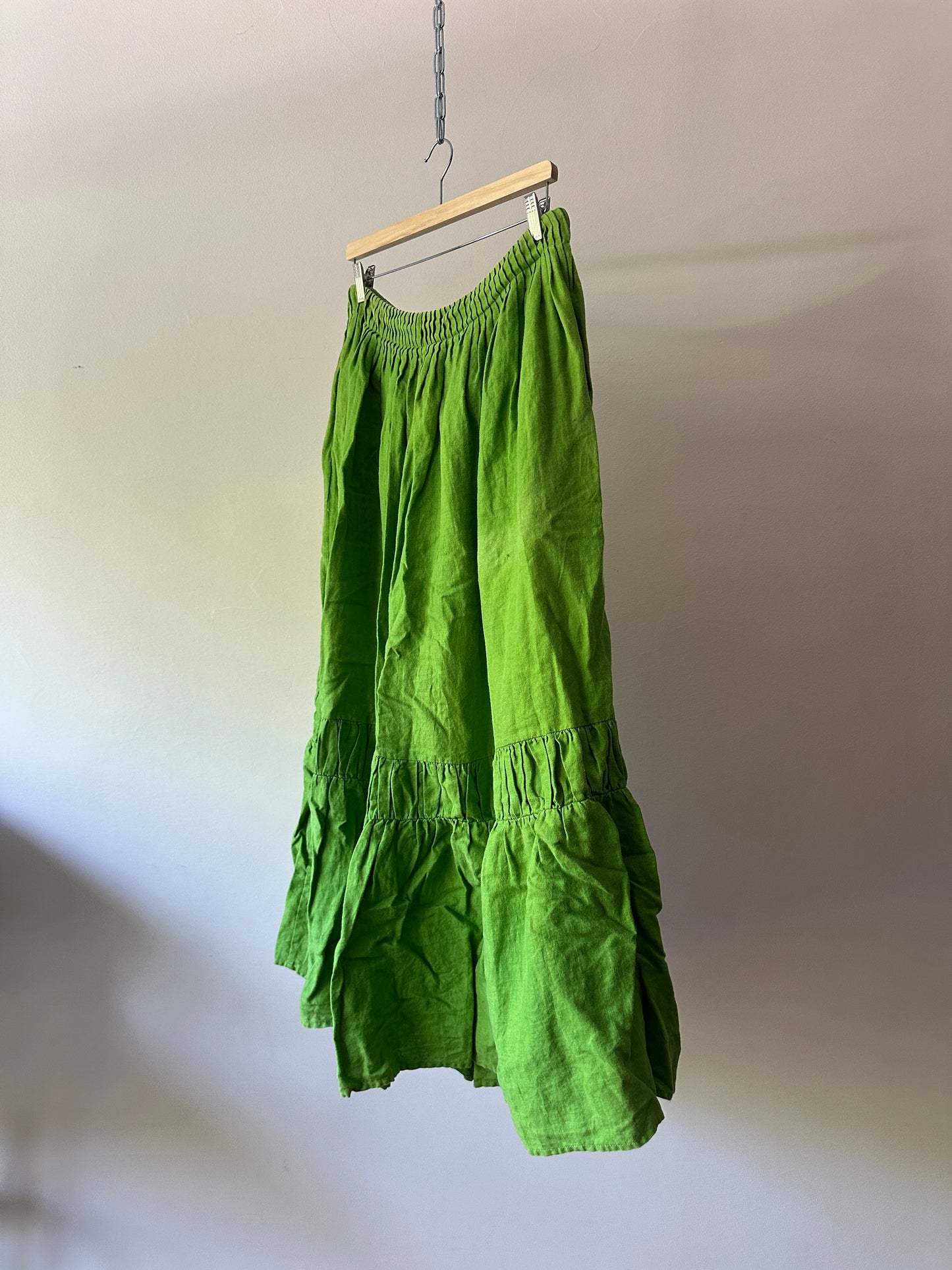 Country Road green linen maxi skirt