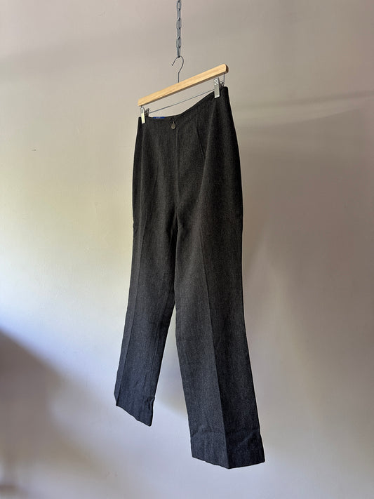 grey wool high waist pants