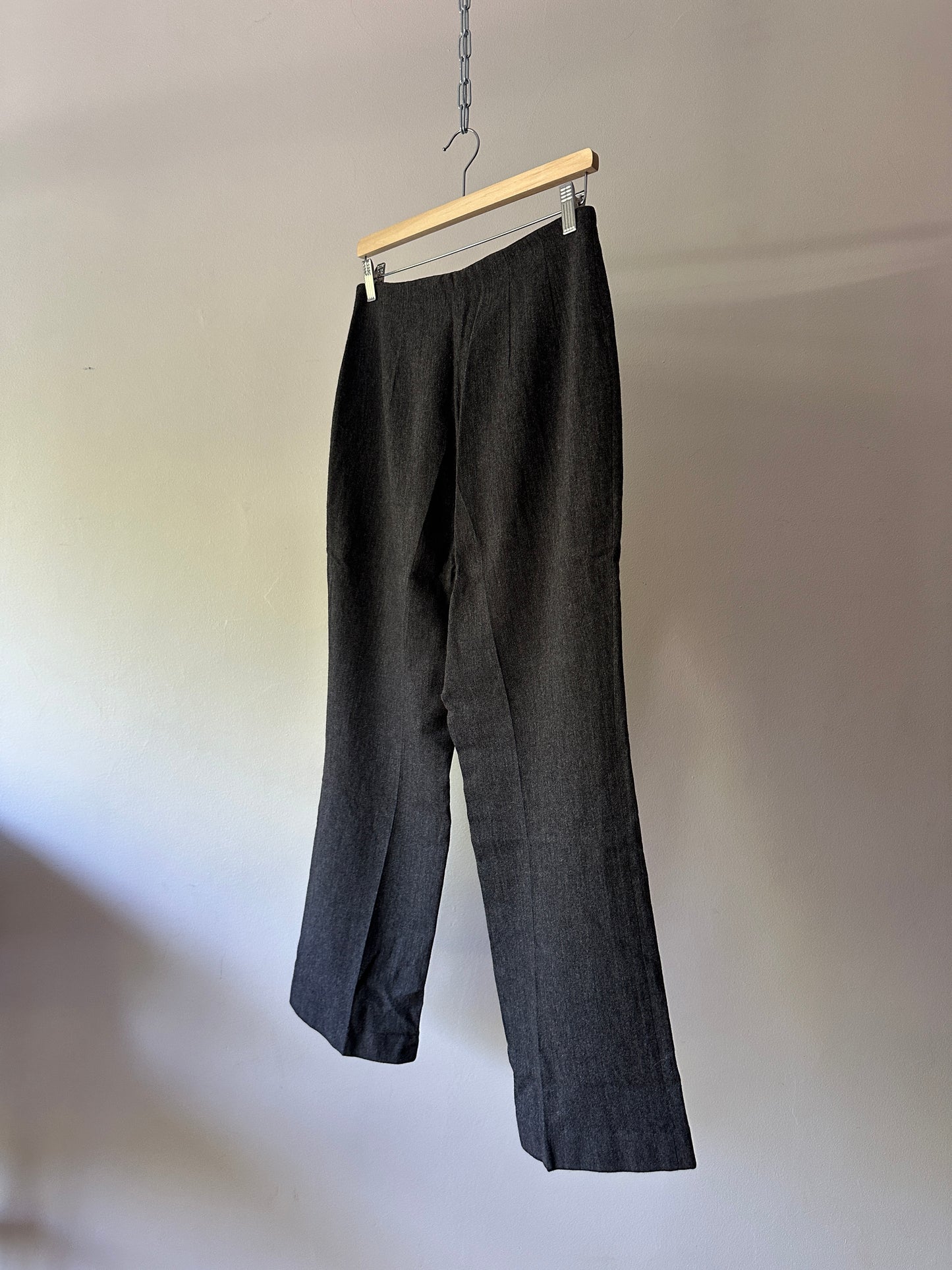 grey wool high waist pants