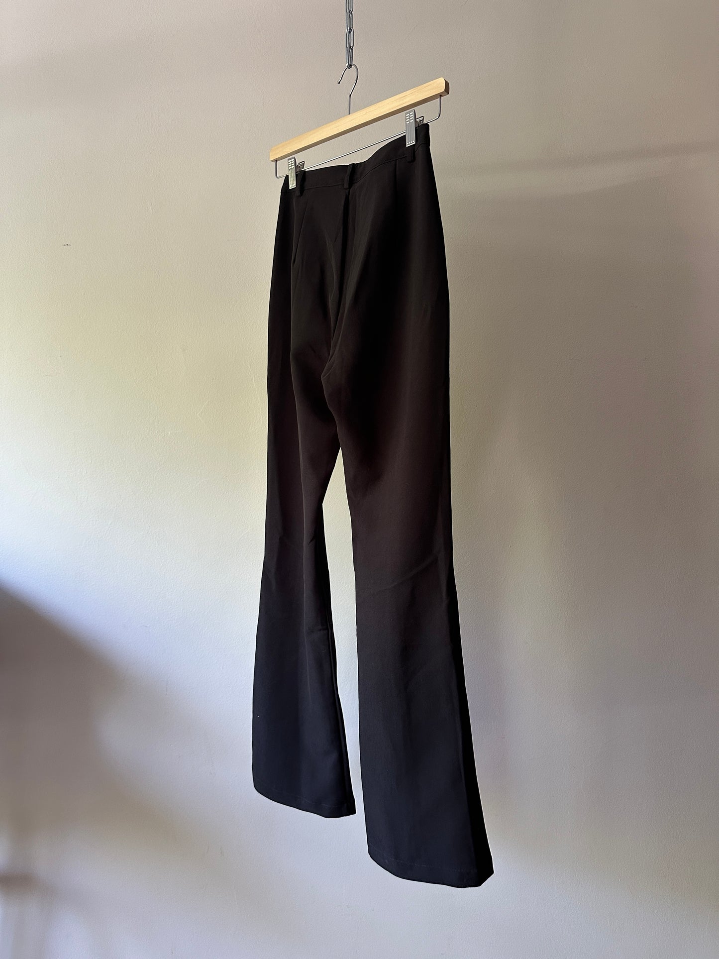 black flare high waist pants