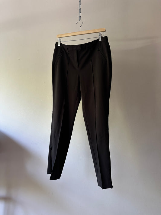 black pleated work pants