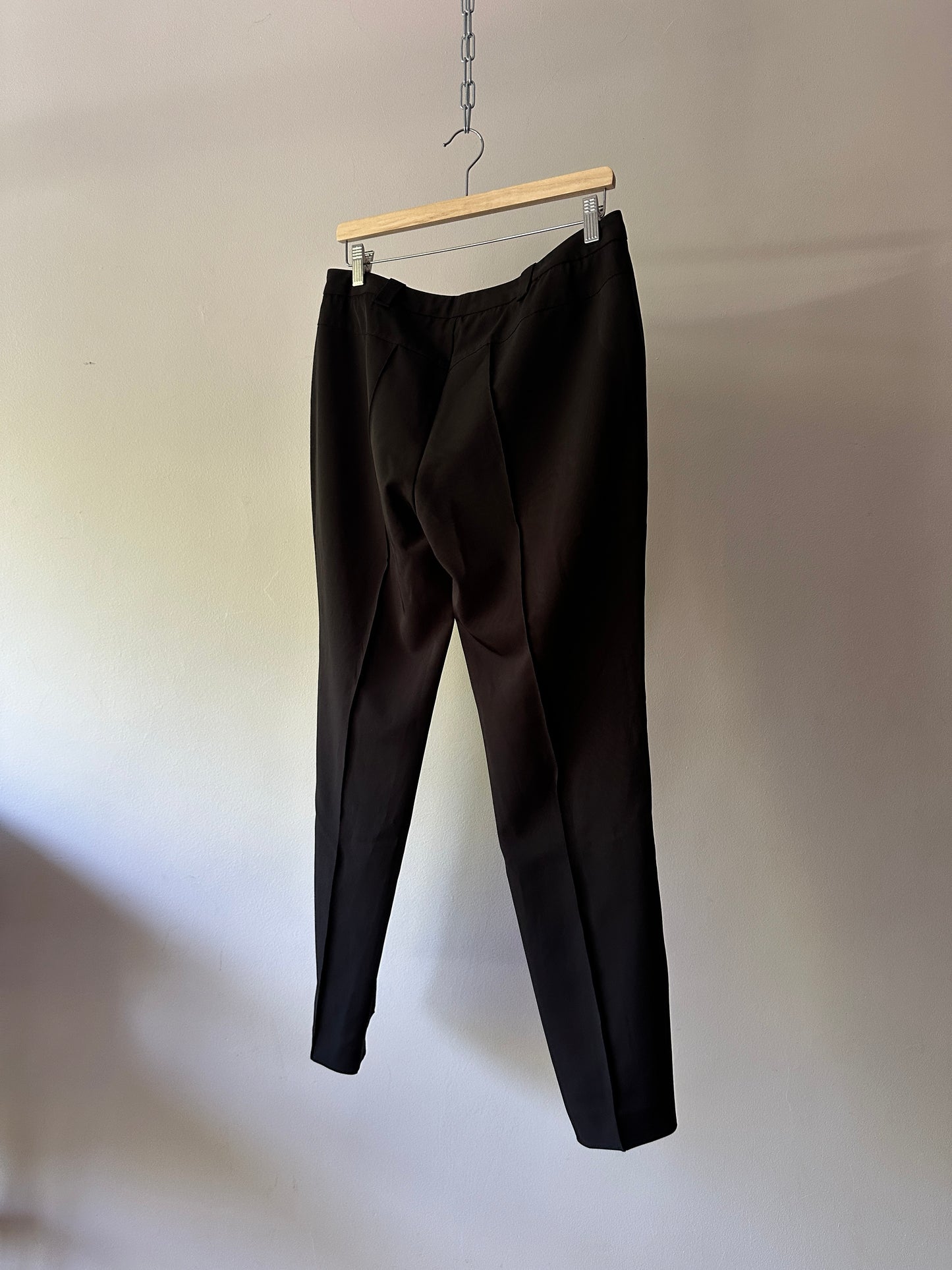 black pleated work pants