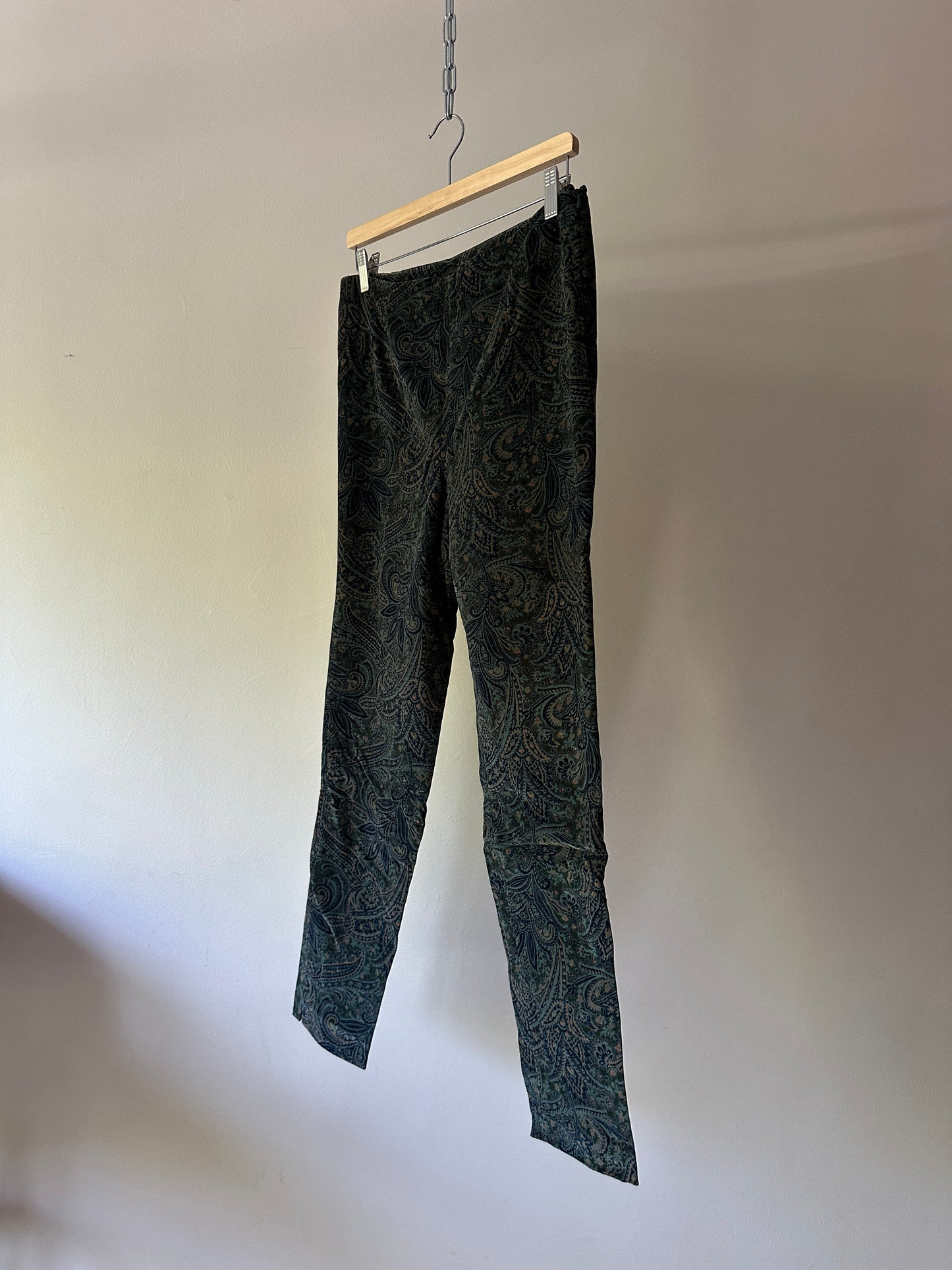 Talbots velvet paisley pants