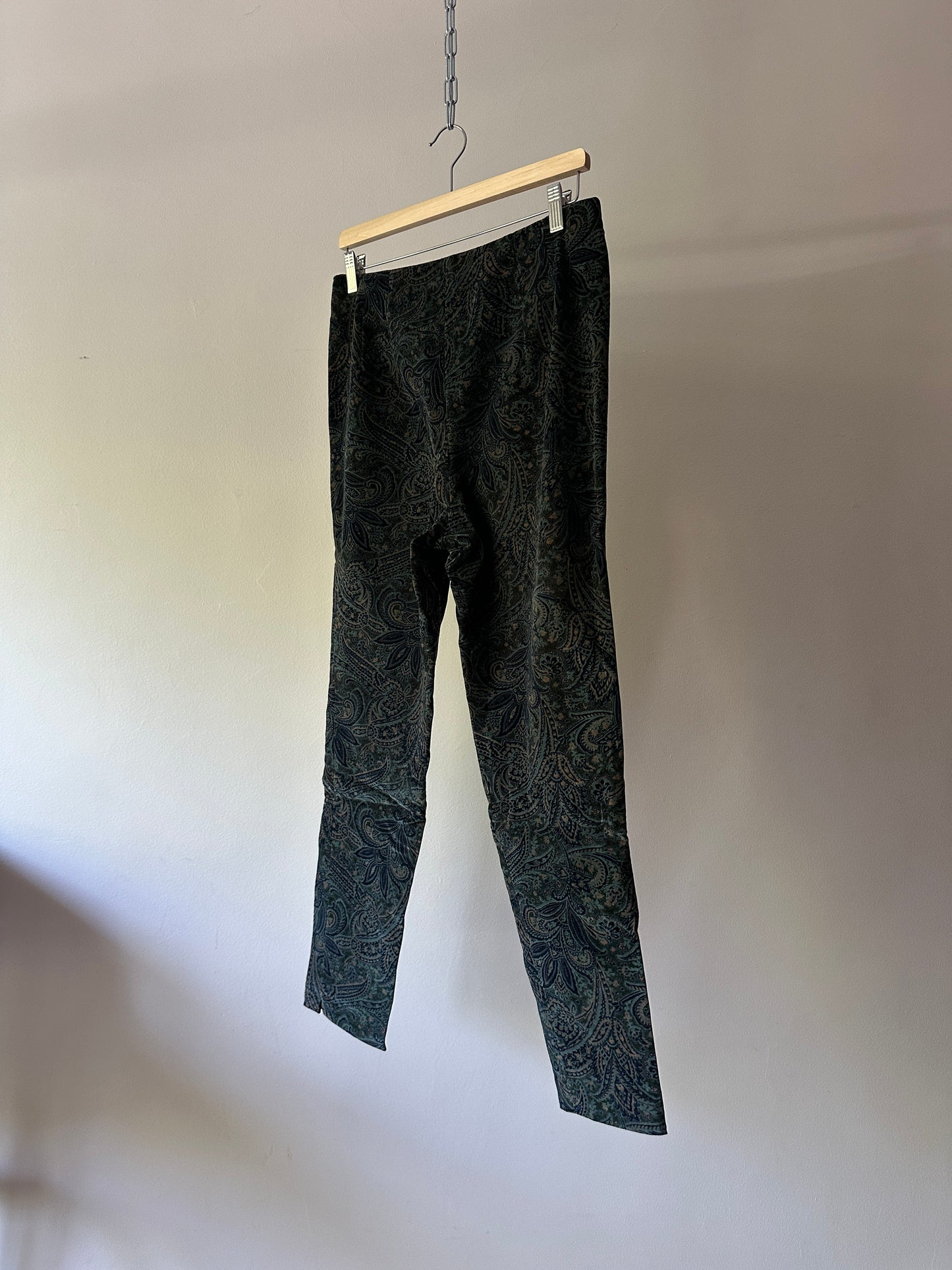 Talbots velvet paisley pants