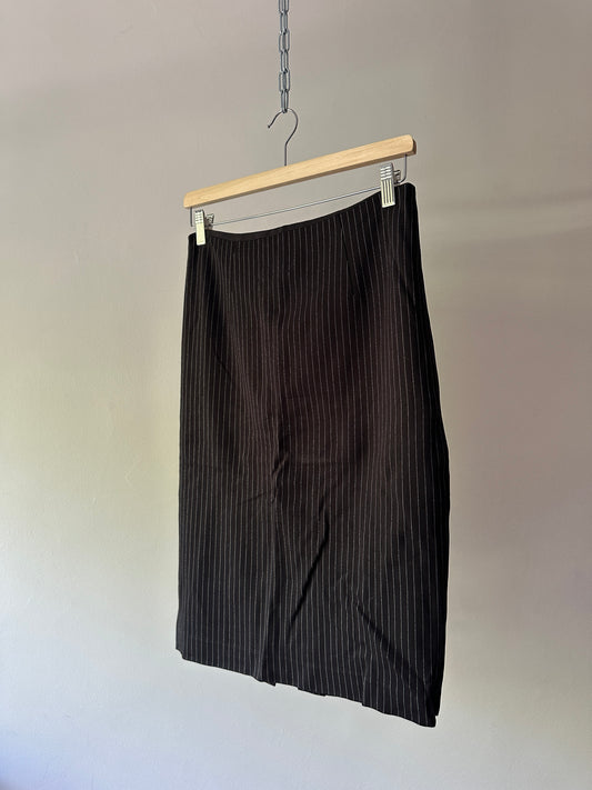 pinstriped high waist skirt