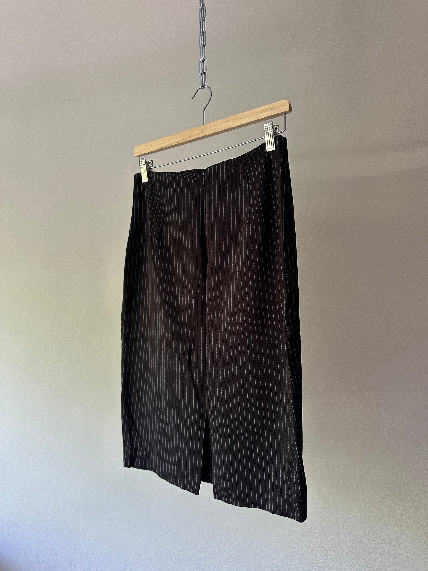 pinstriped high waist skirt