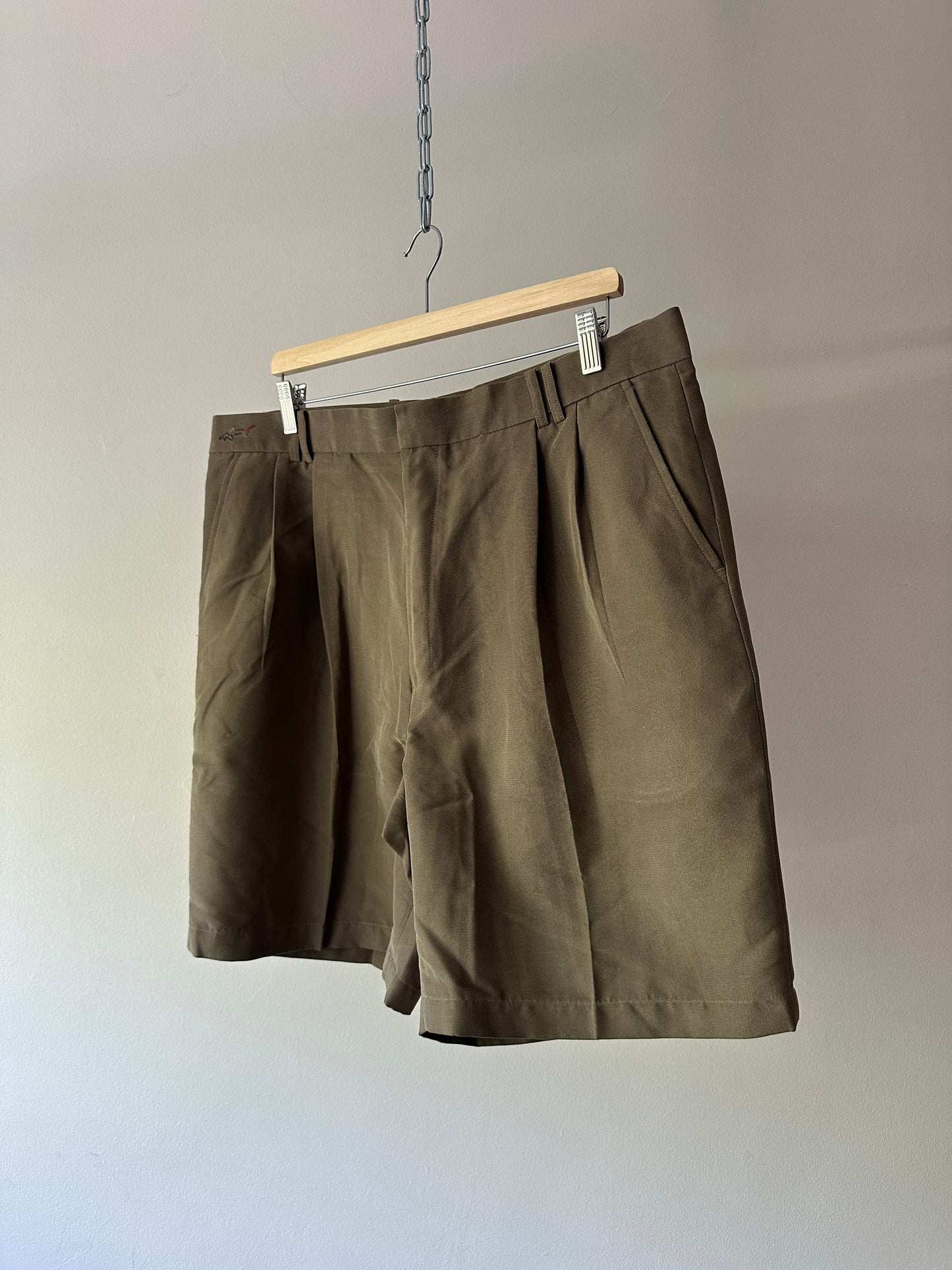 olive soft suede shorts