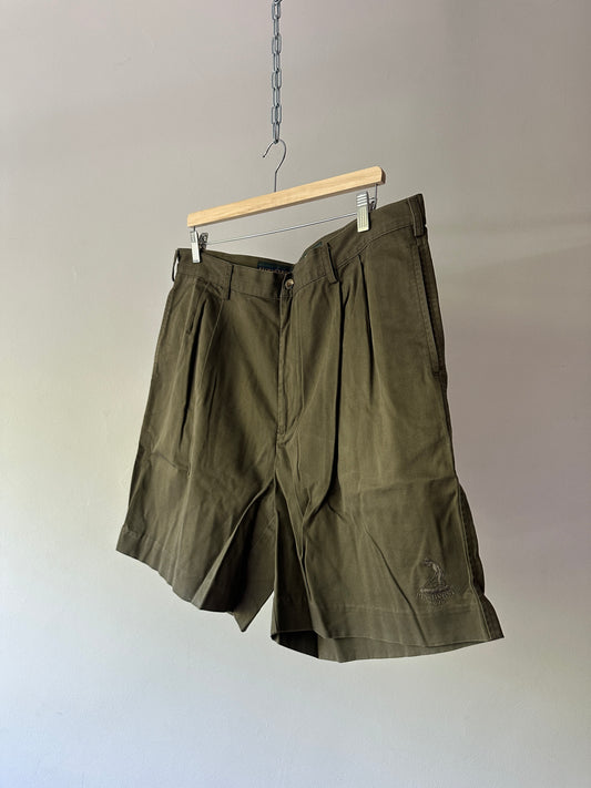 olive cotton shorts
