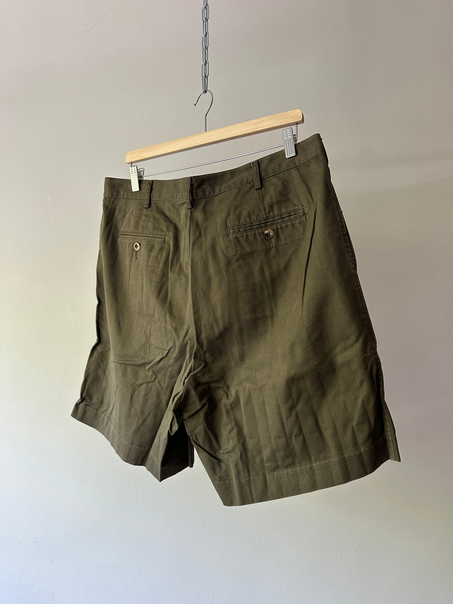 olive cotton shorts