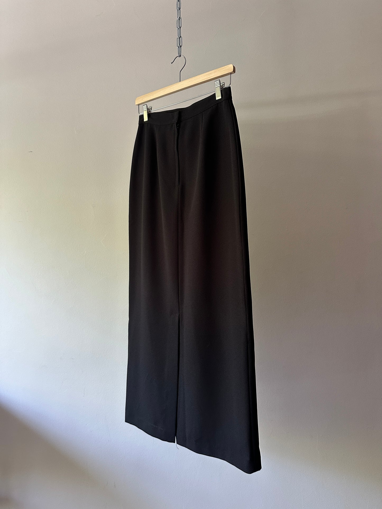 black longline straight skirt