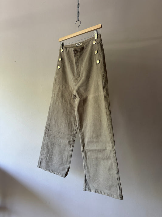olive denim high waist jeans