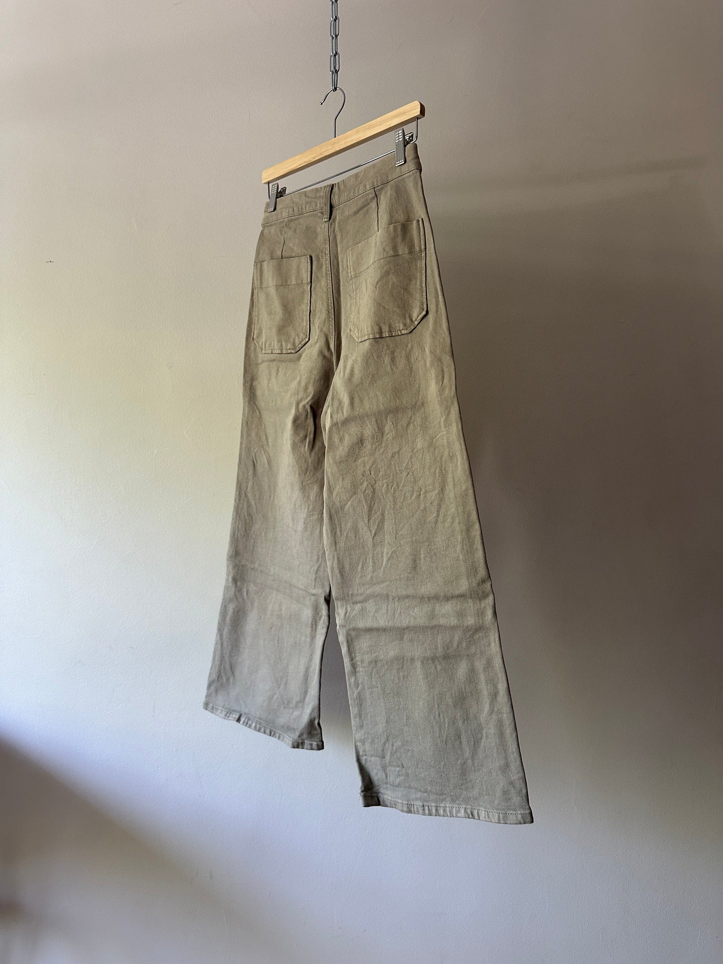 olive denim high waist jeans