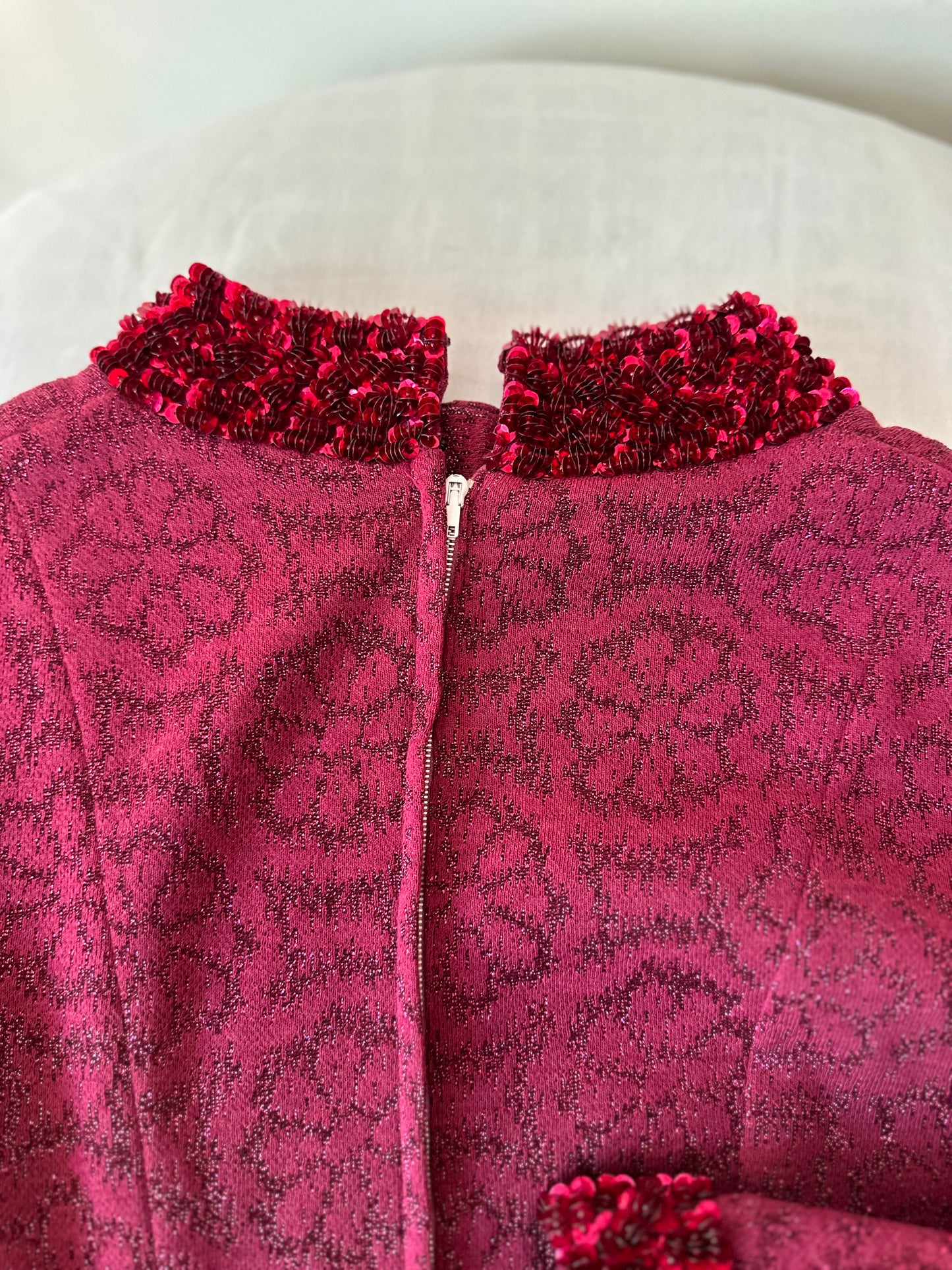 maroon sequin dress