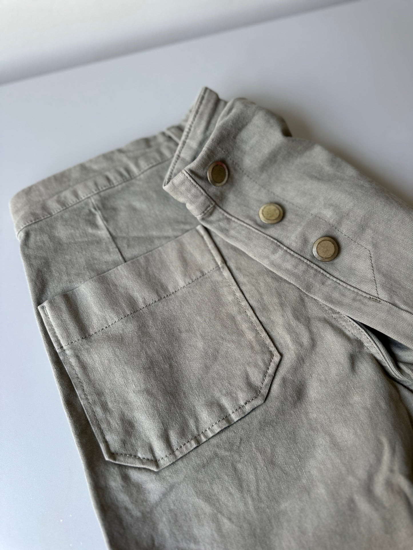 olive denim high waist jeans