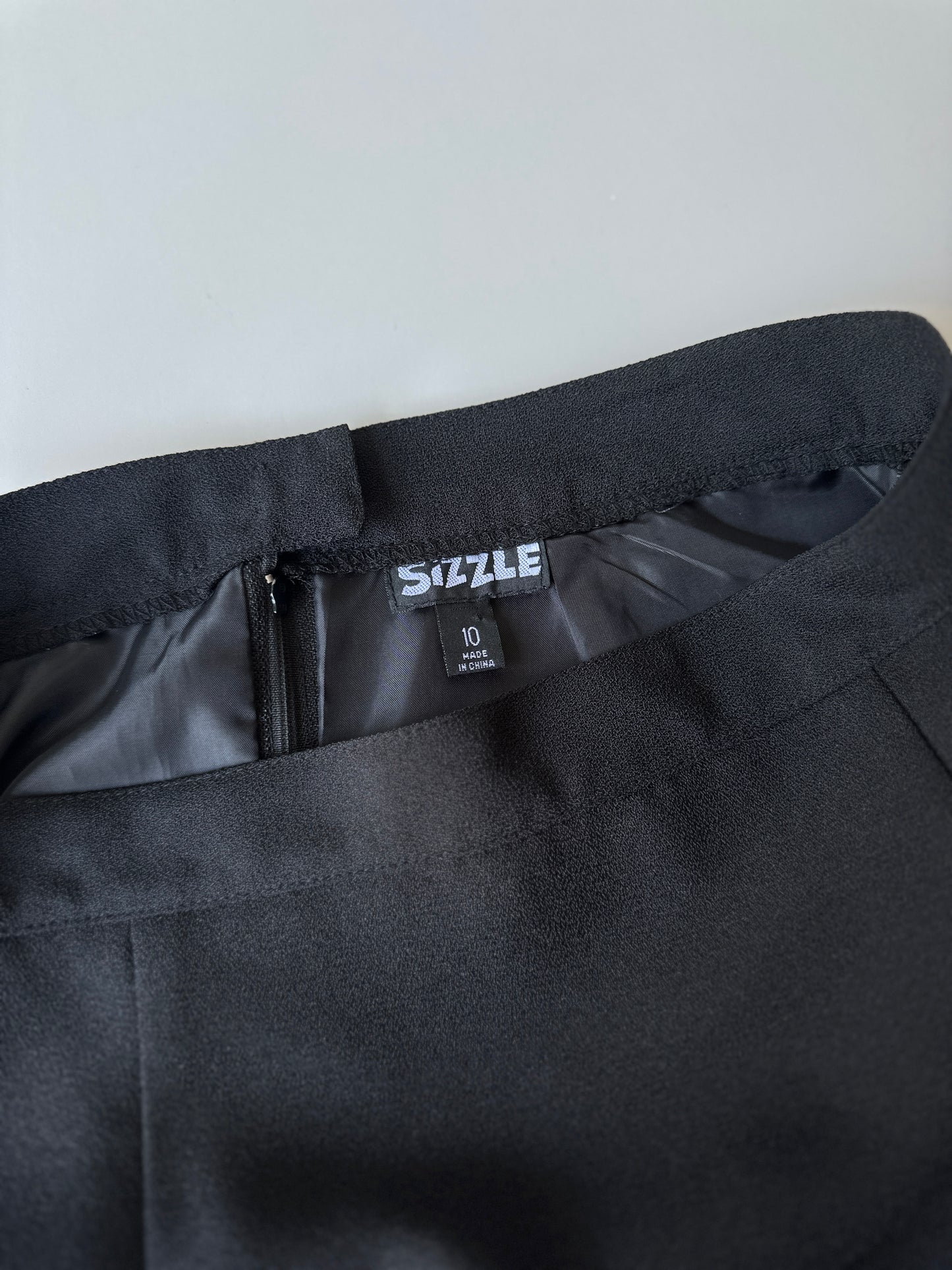 black longline straight skirt