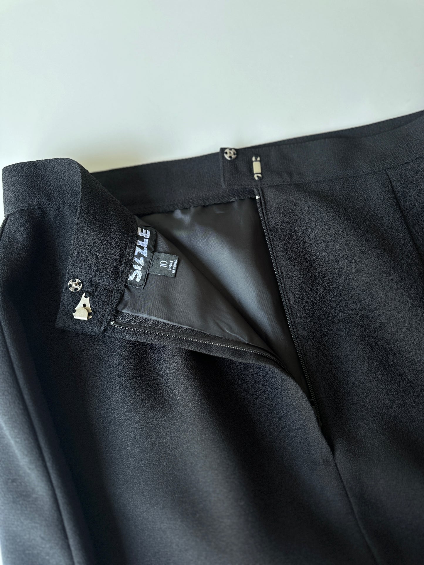 black longline straight skirt