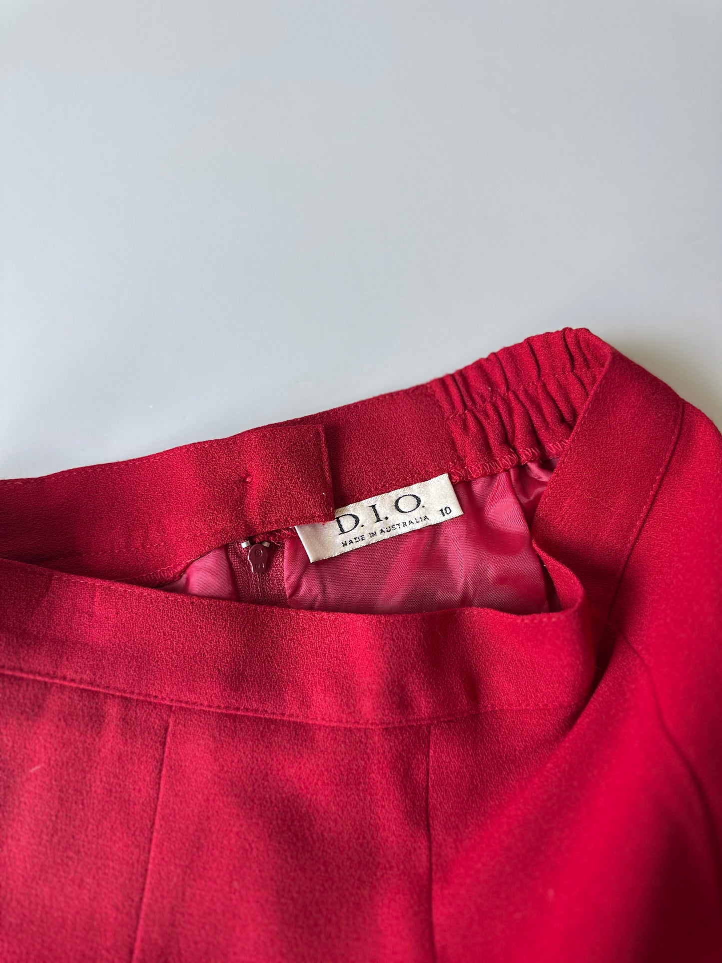 red longline straight skirt