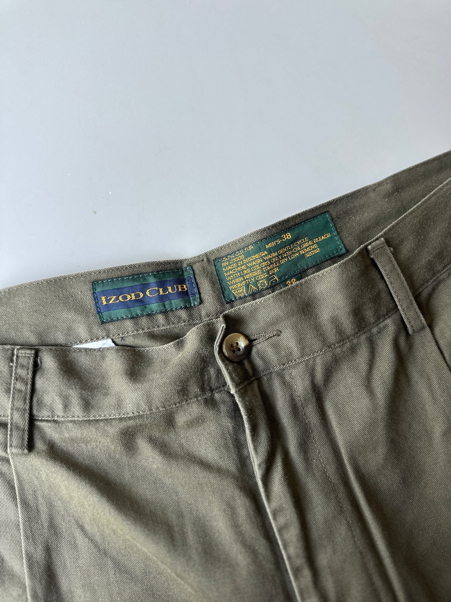olive cotton shorts