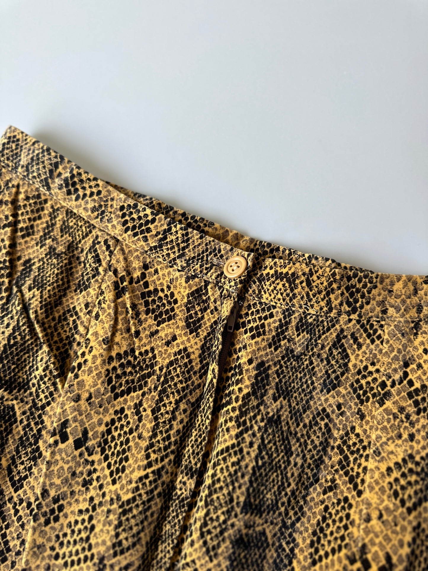 velvet snakeskin pattern skirt