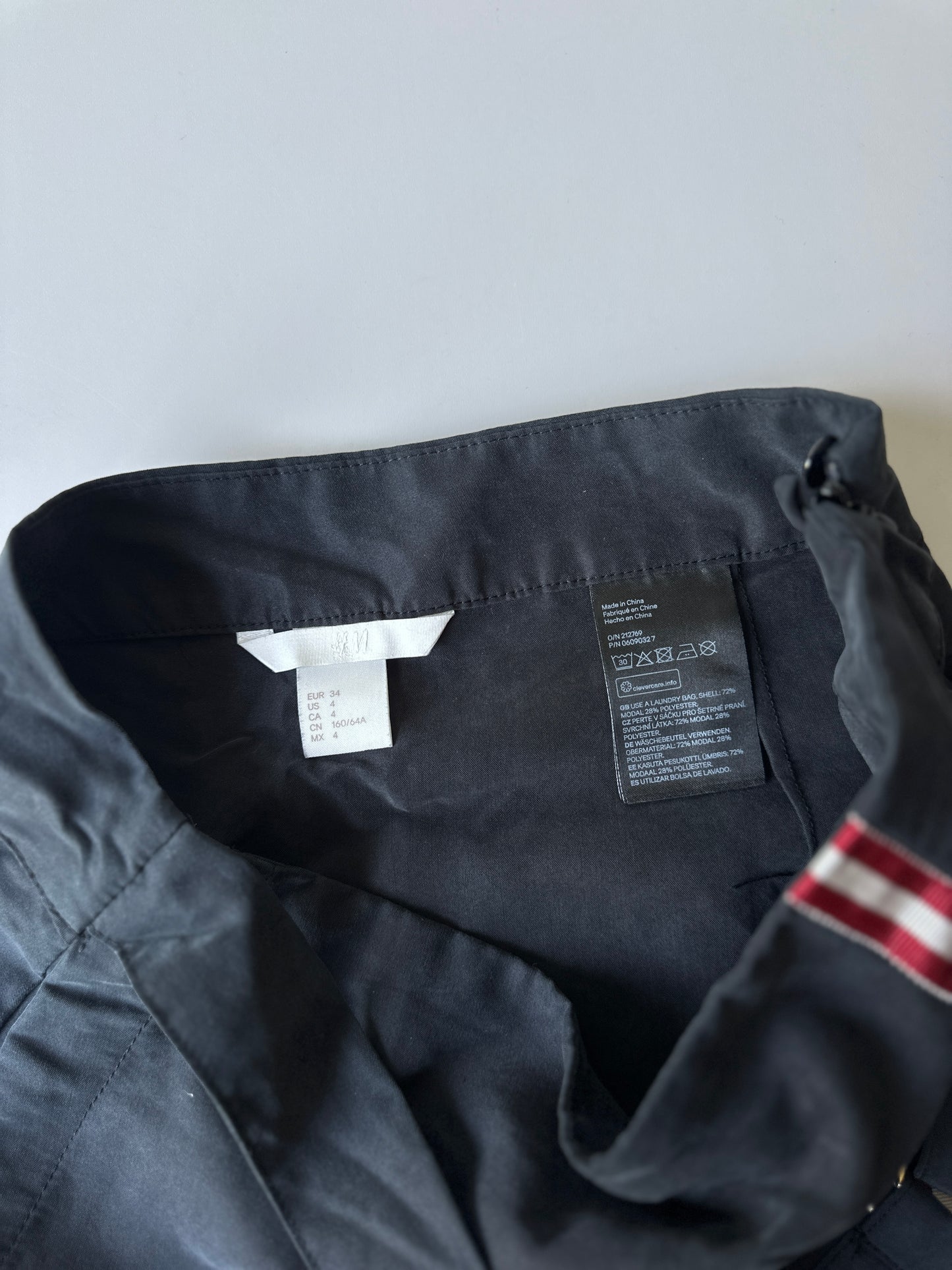 red striped grey suede skirt