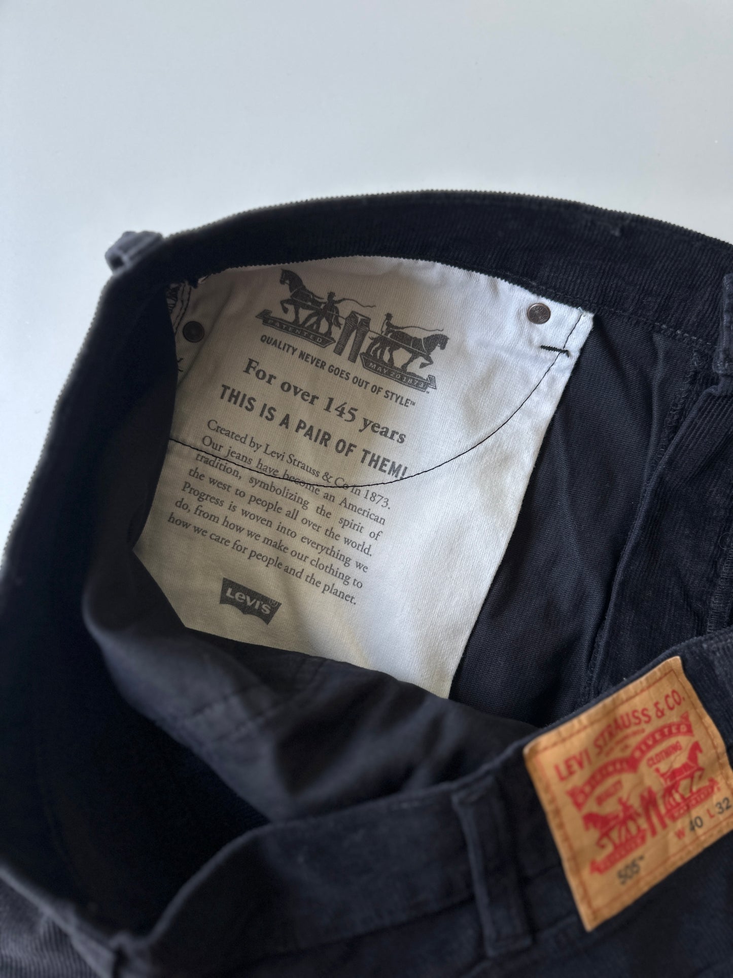 Levi's black corduroy pants