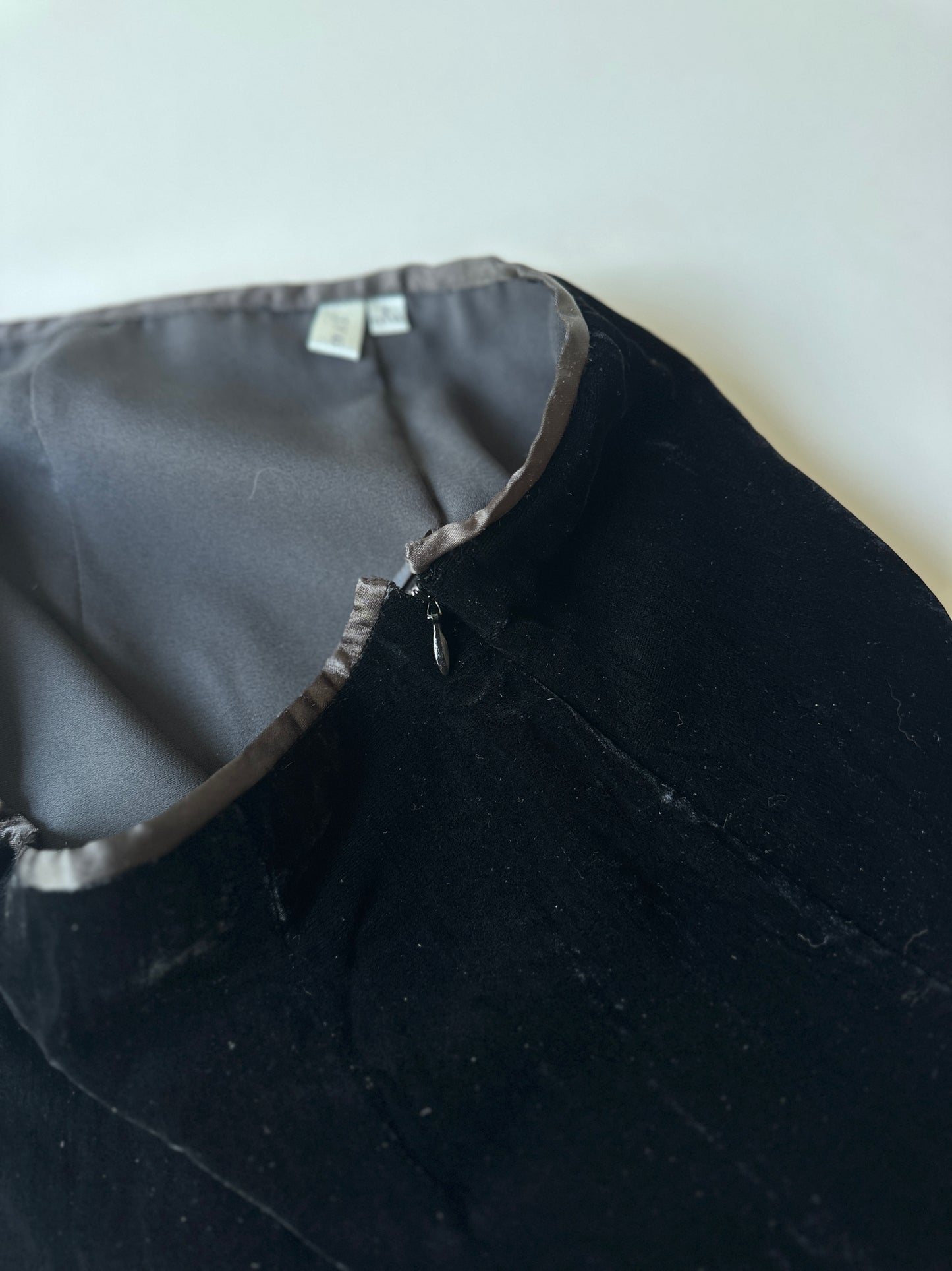 black velvet midi skirt