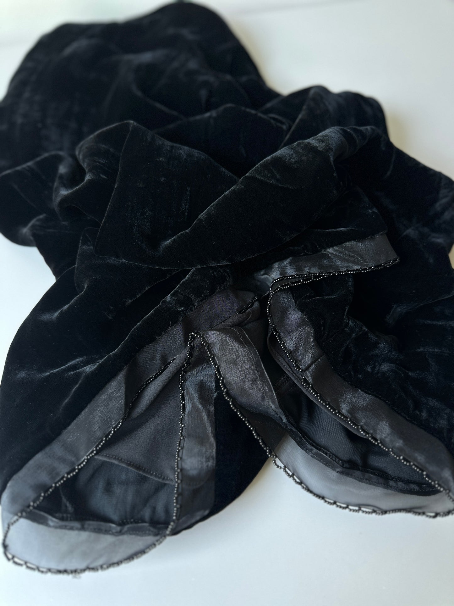 black velvet midi skirt