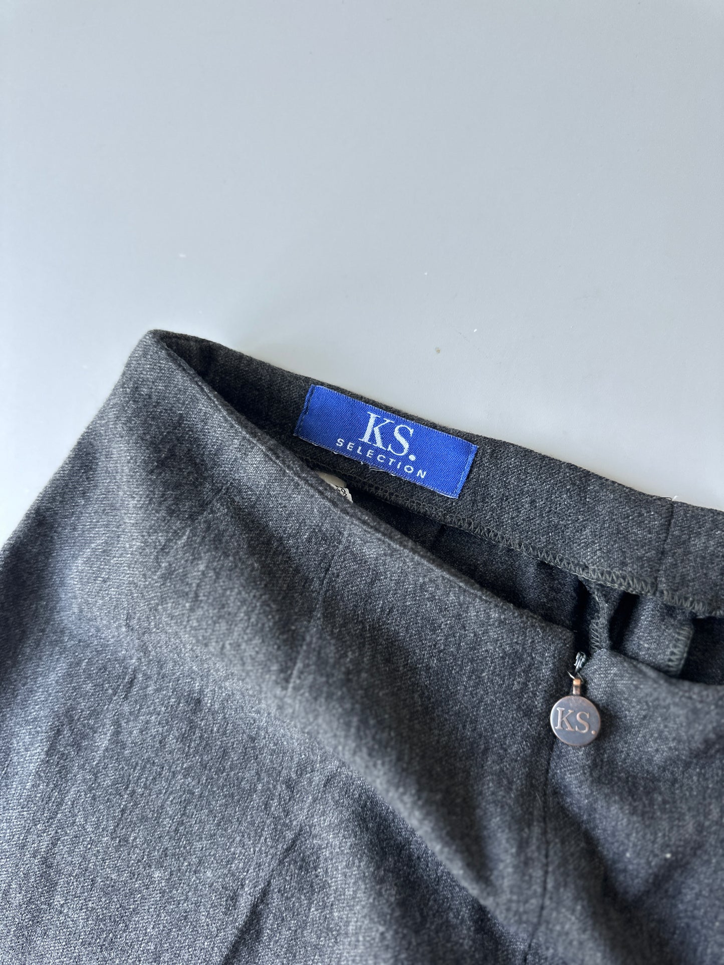 grey wool high waist pants