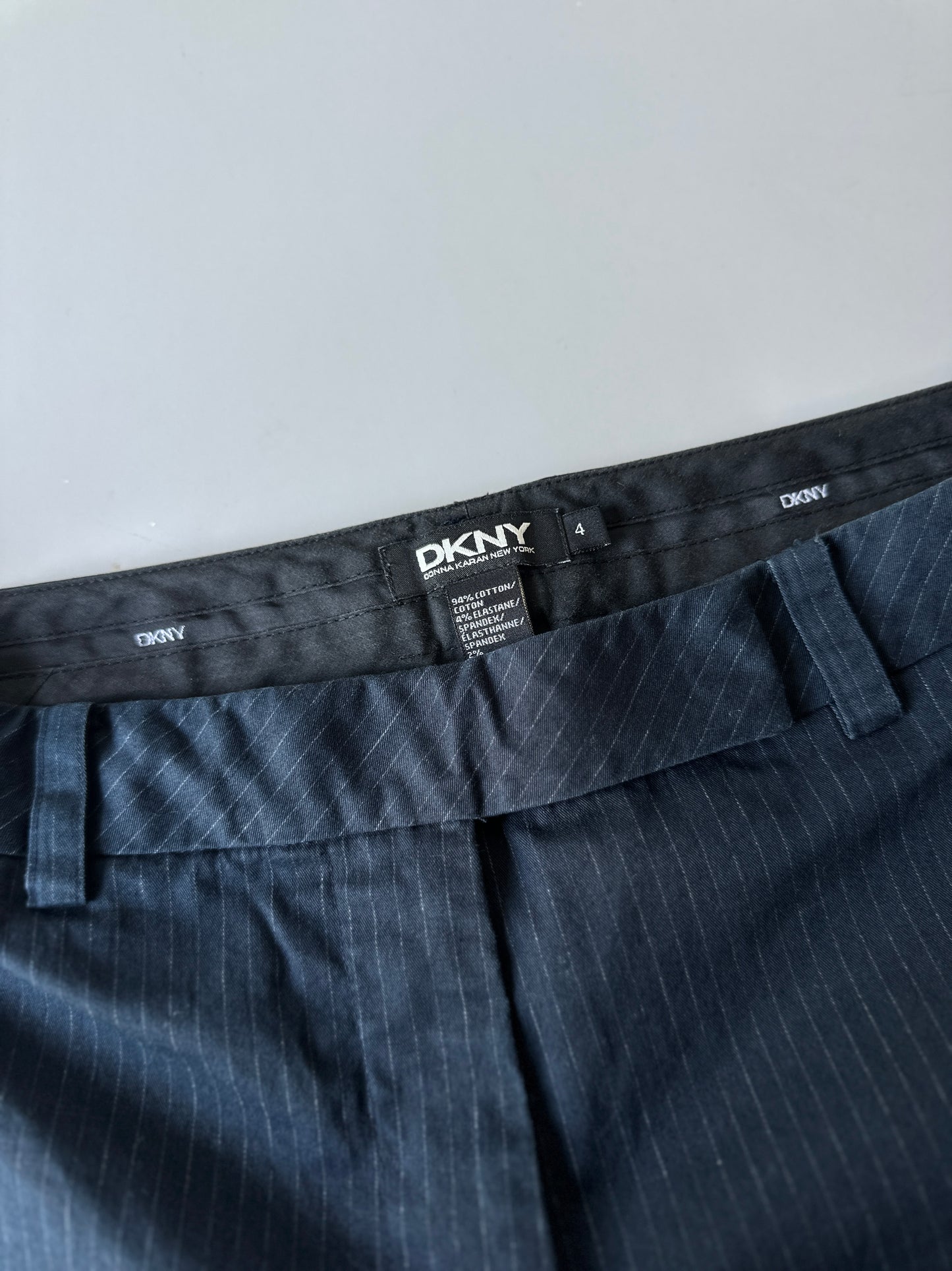 DKNY navy pinstripe low waist pants