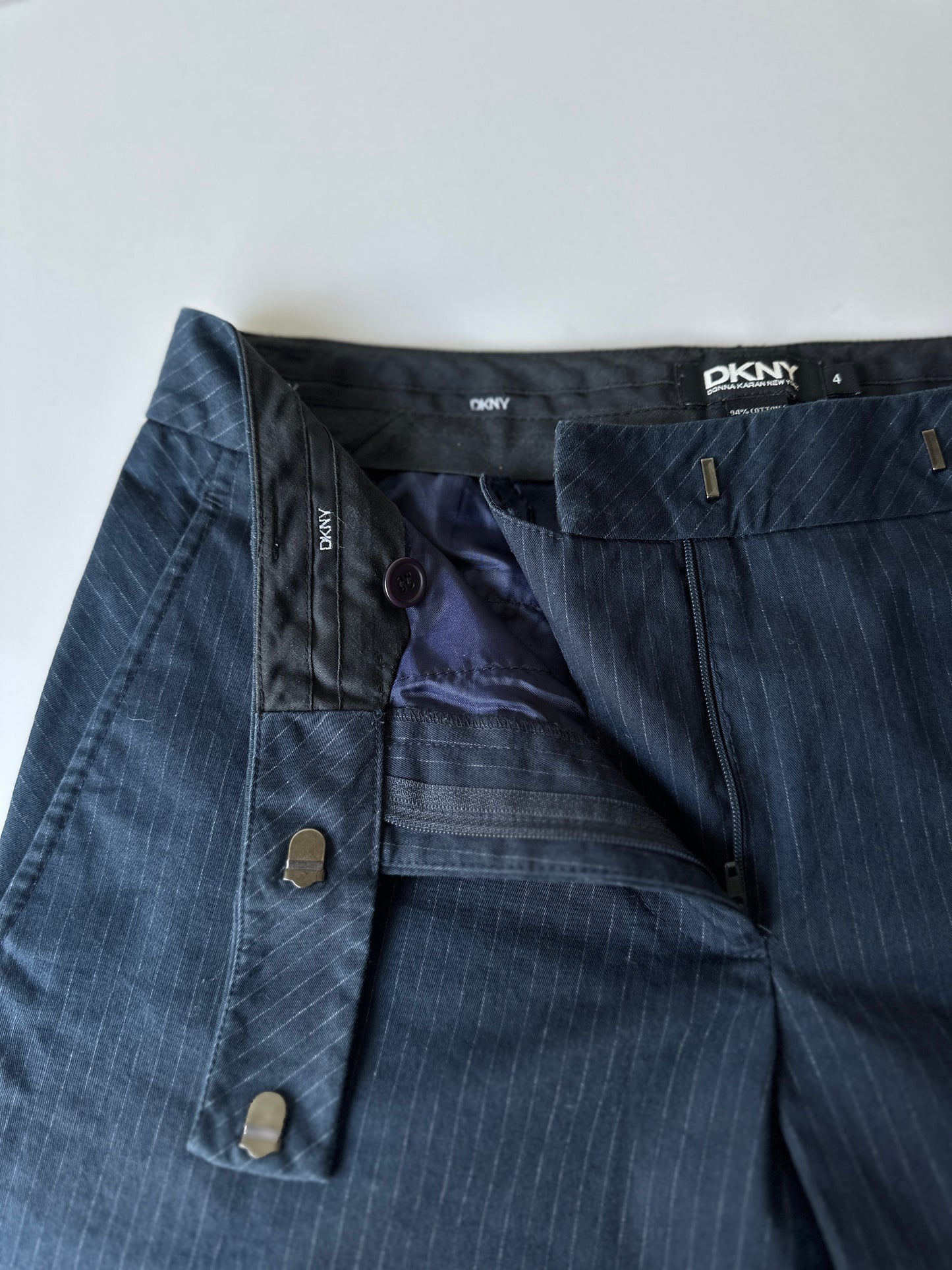 DKNY navy pinstripe low waist pants
