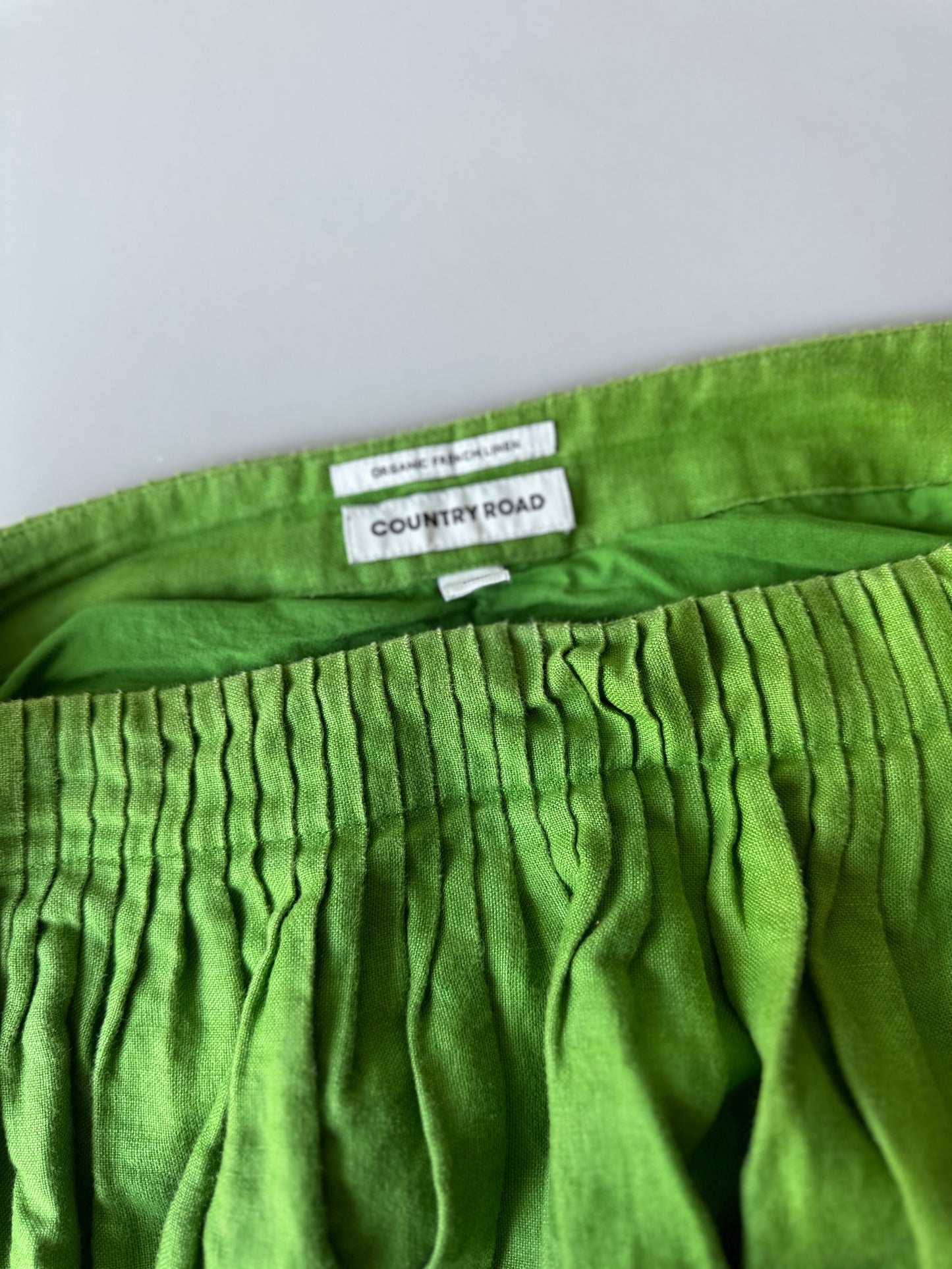 Country Road green linen maxi skirt