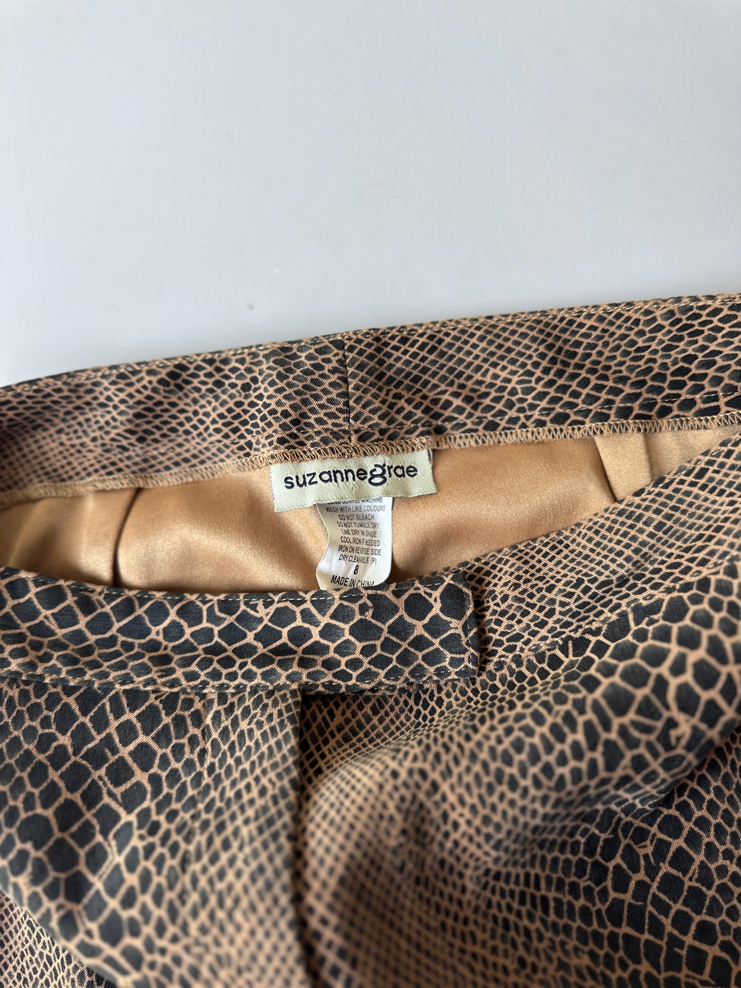 giraffe print soft suede flare pants