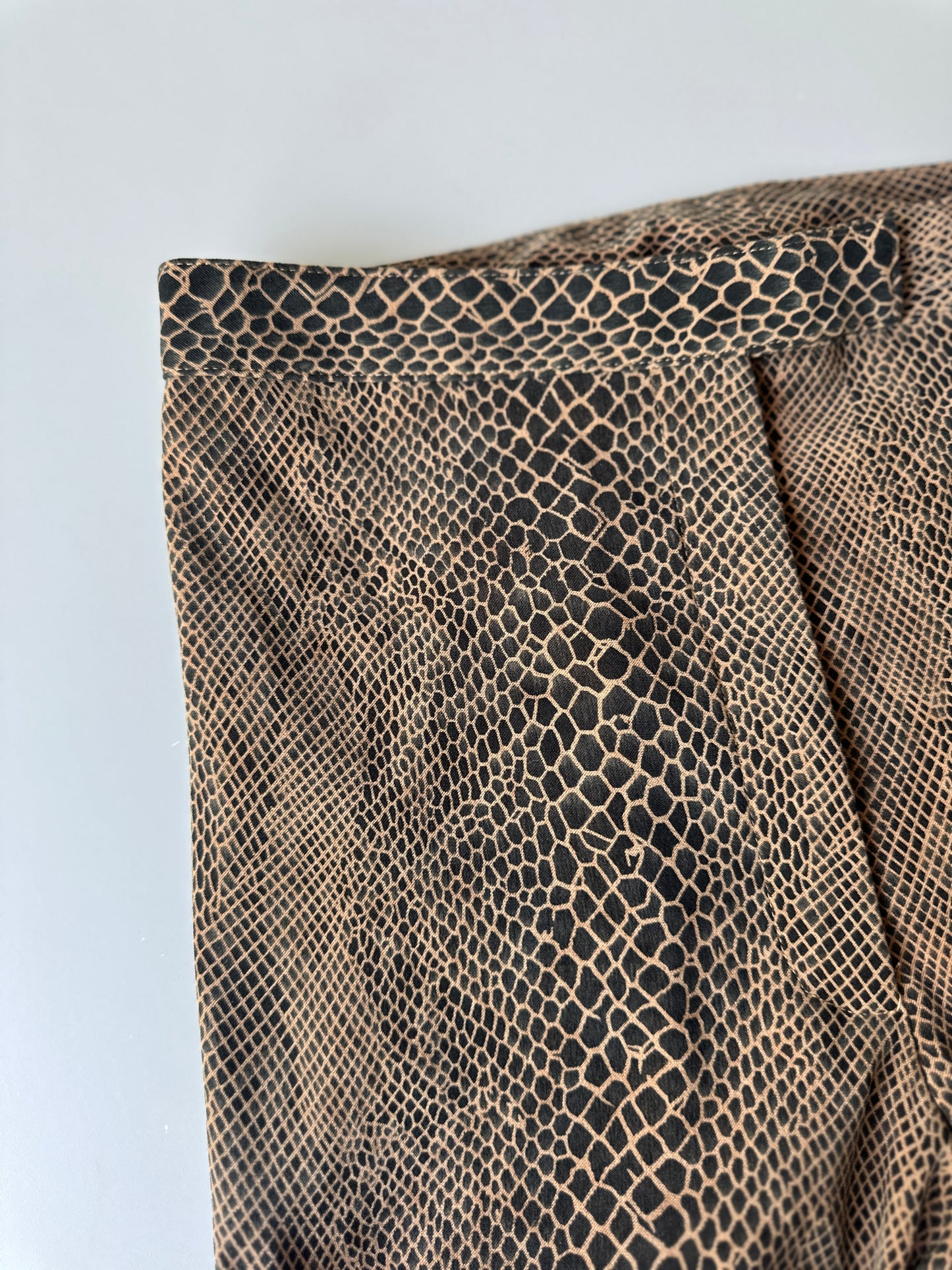 giraffe print soft suede flare pants