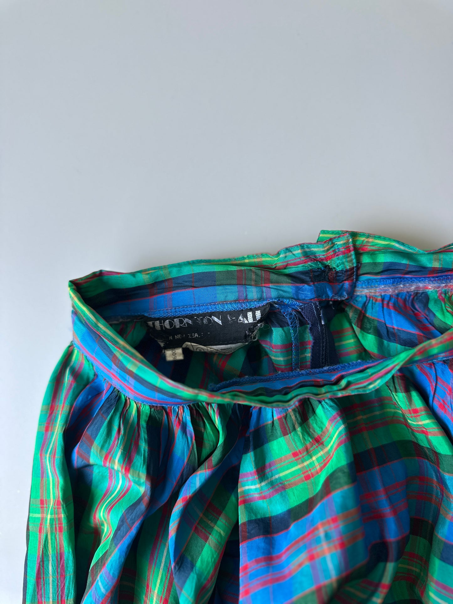 multicoloured shimmery gingham long skirt