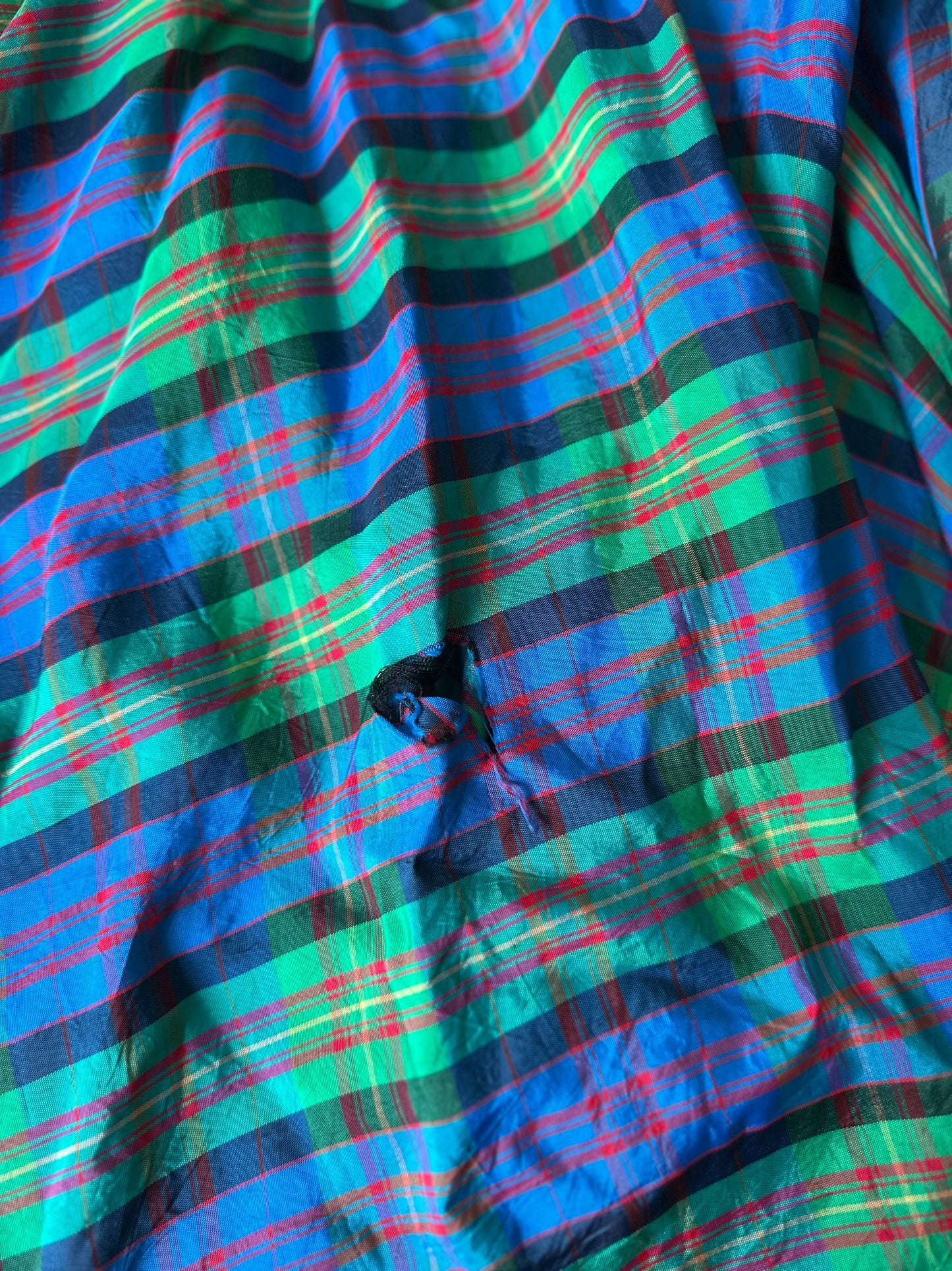 multicoloured shimmery gingham long skirt