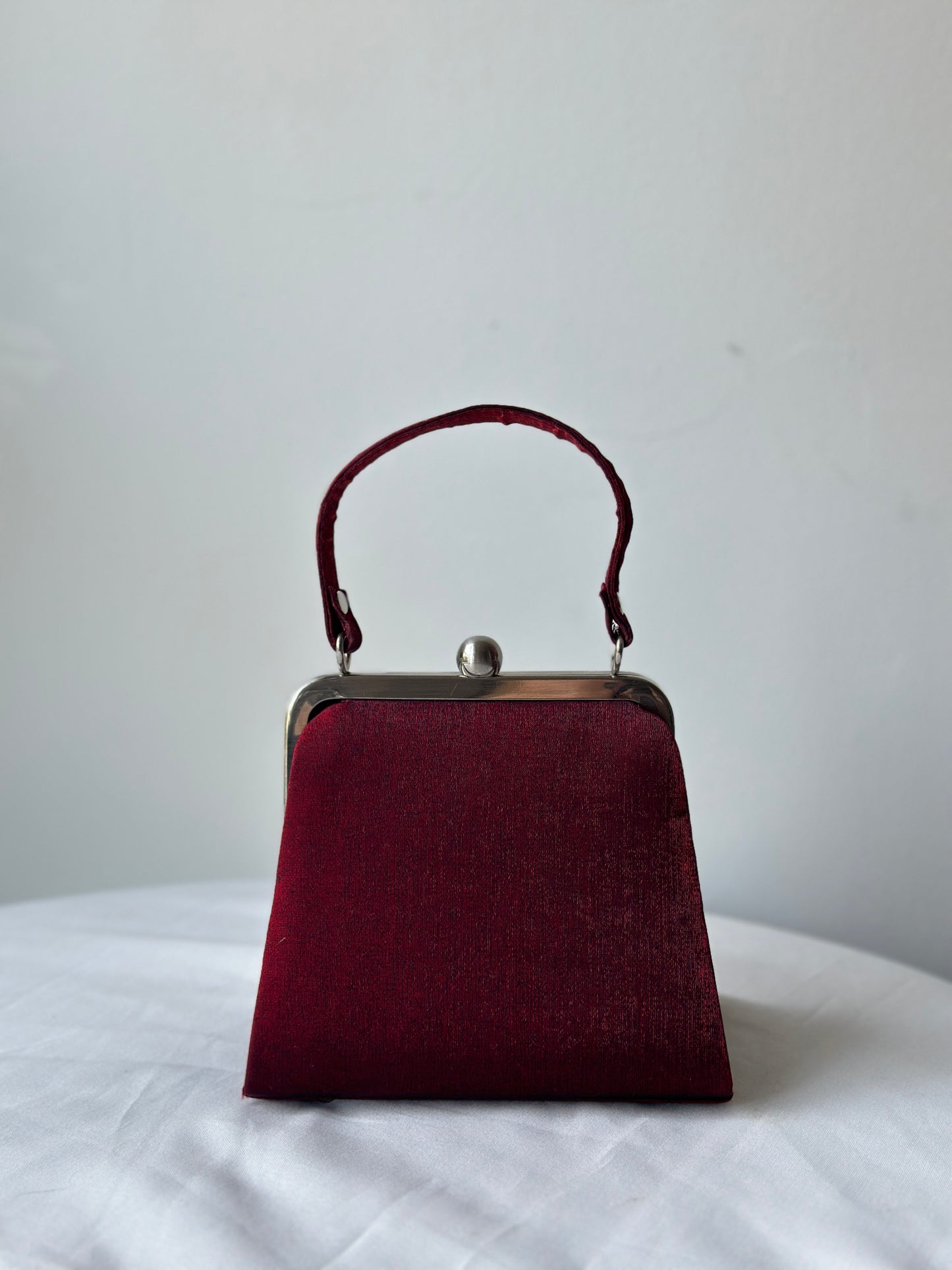 deep red satin purse/clutch