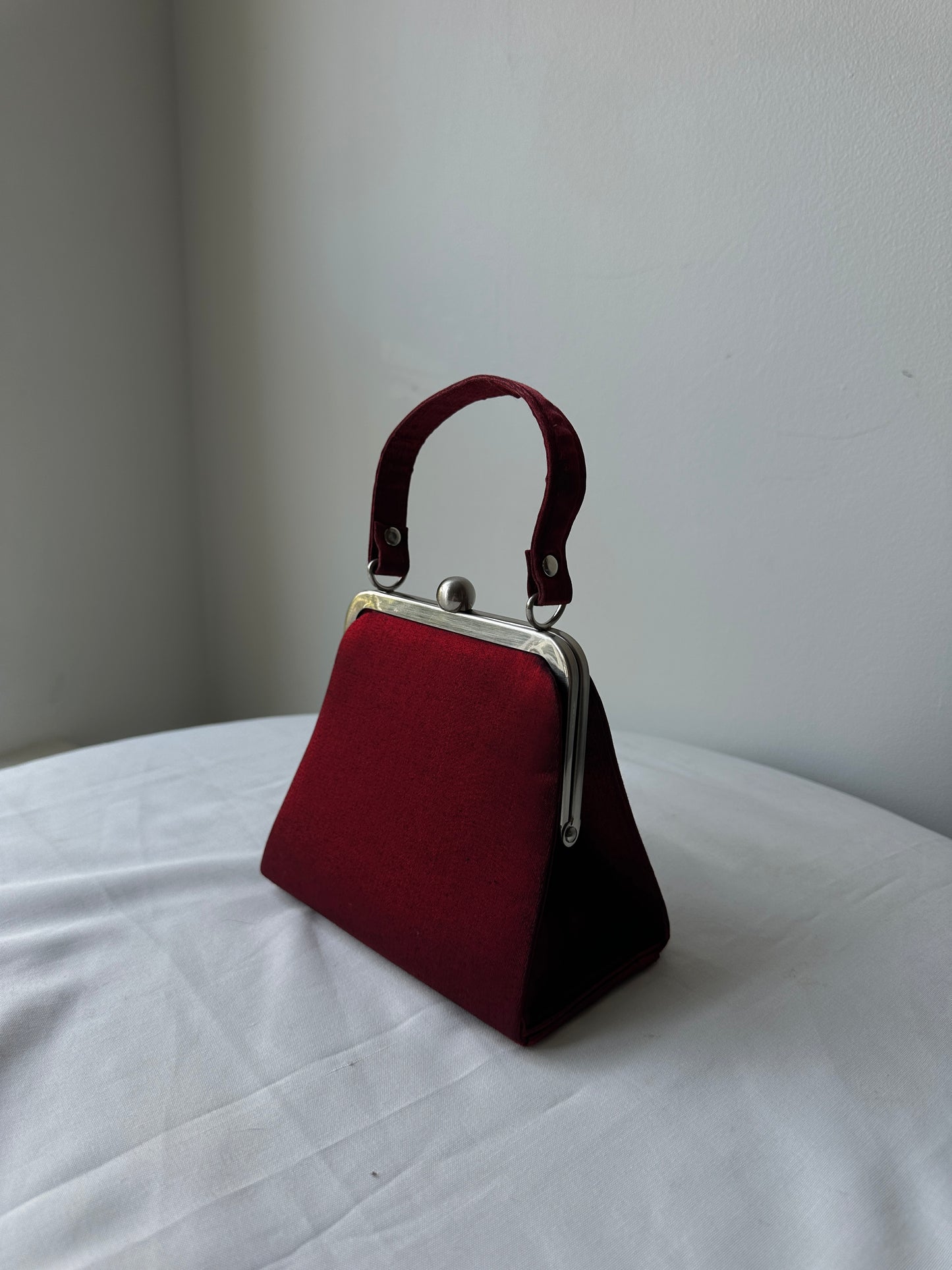 deep red satin purse/clutch