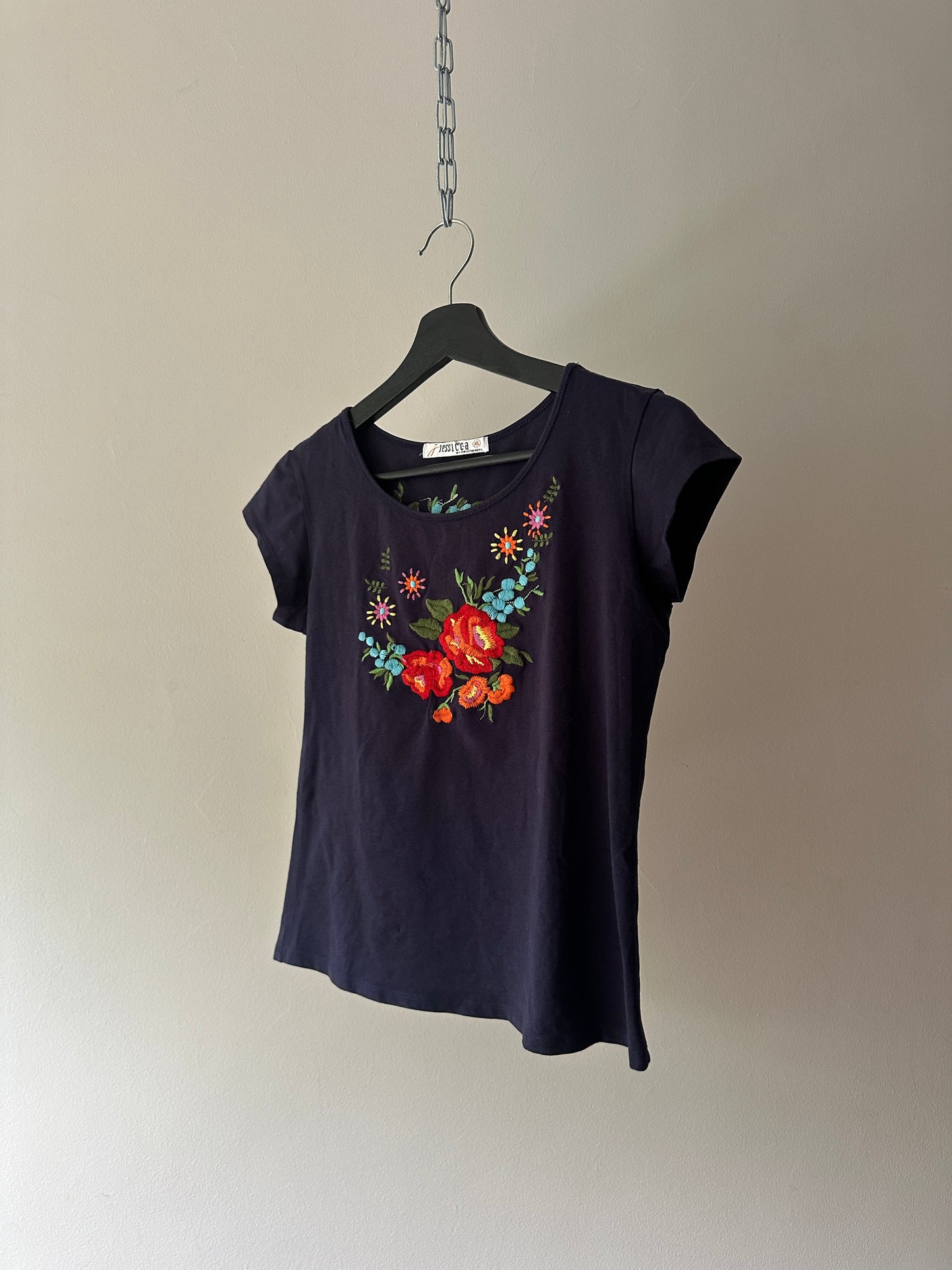 floral embroidered baby tee
