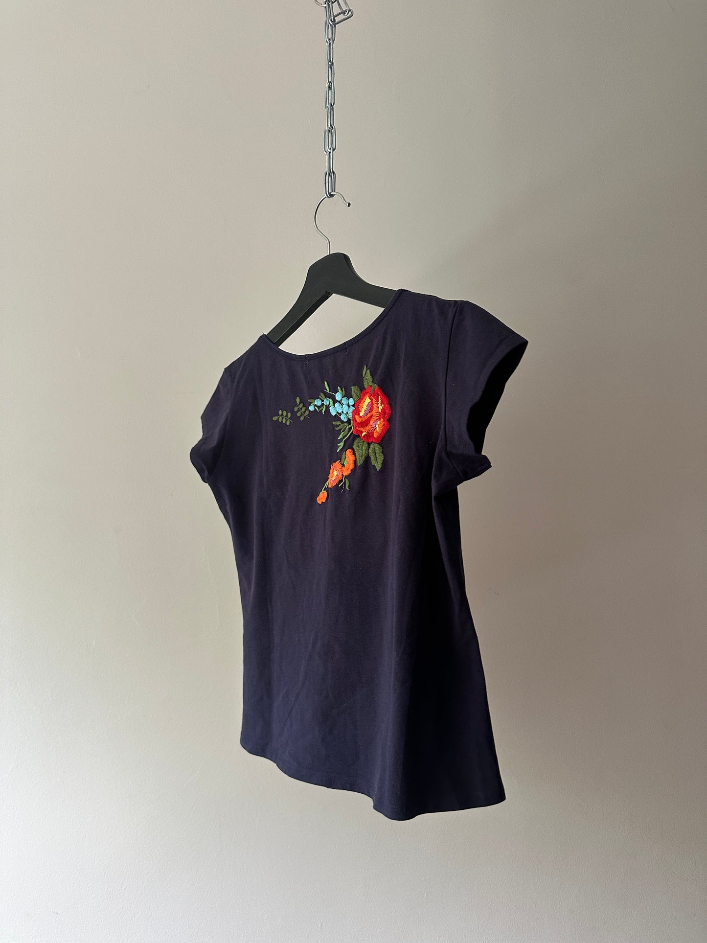 floral embroidered baby tee