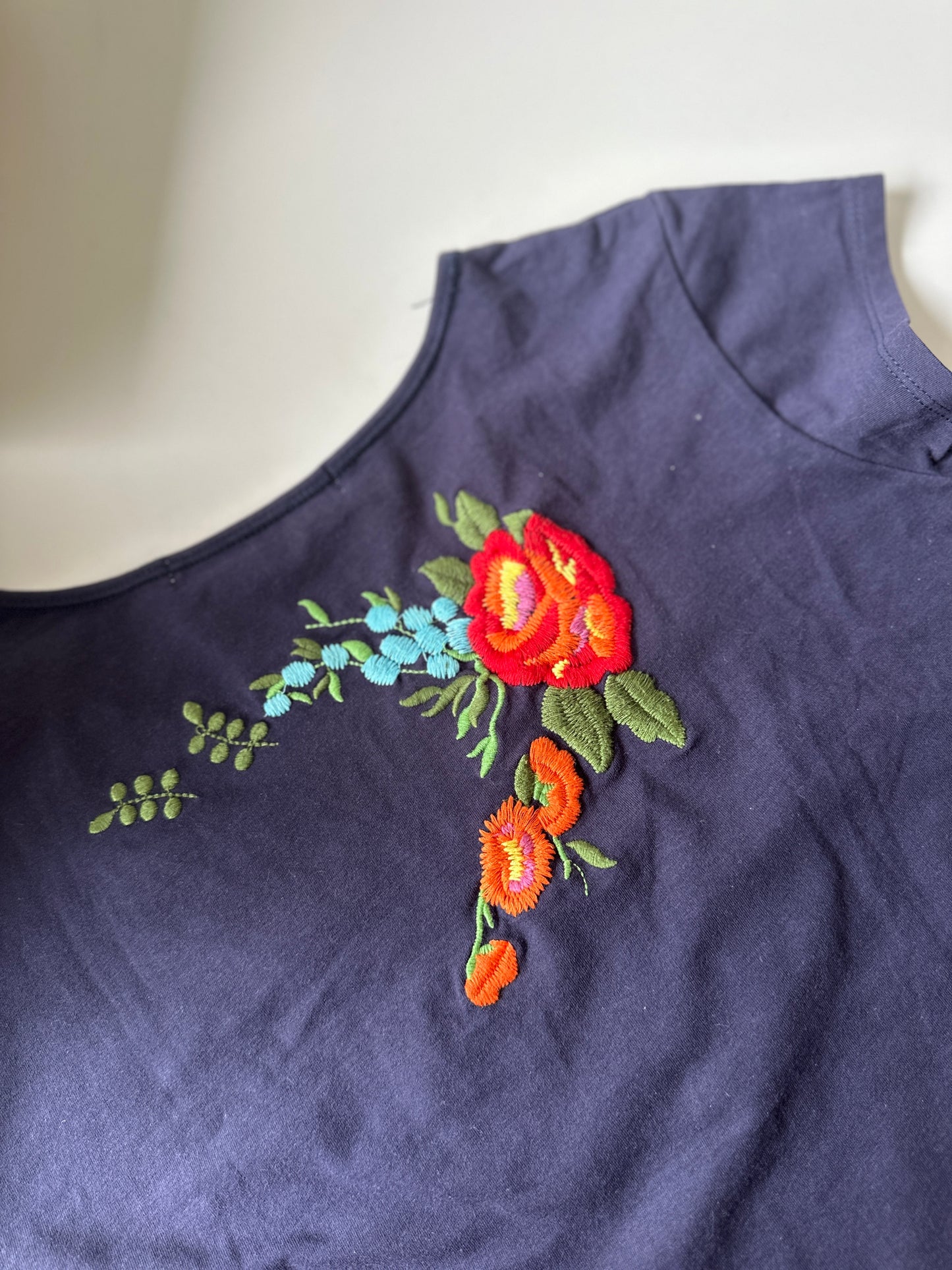 floral embroidered baby tee