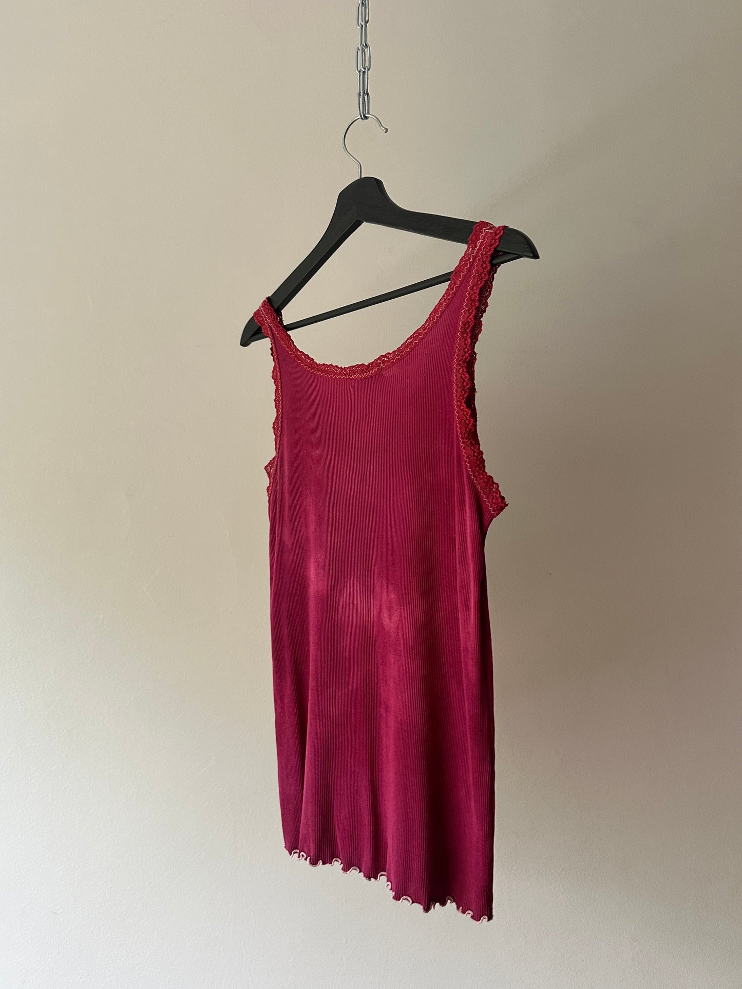 dyed red lace singlet