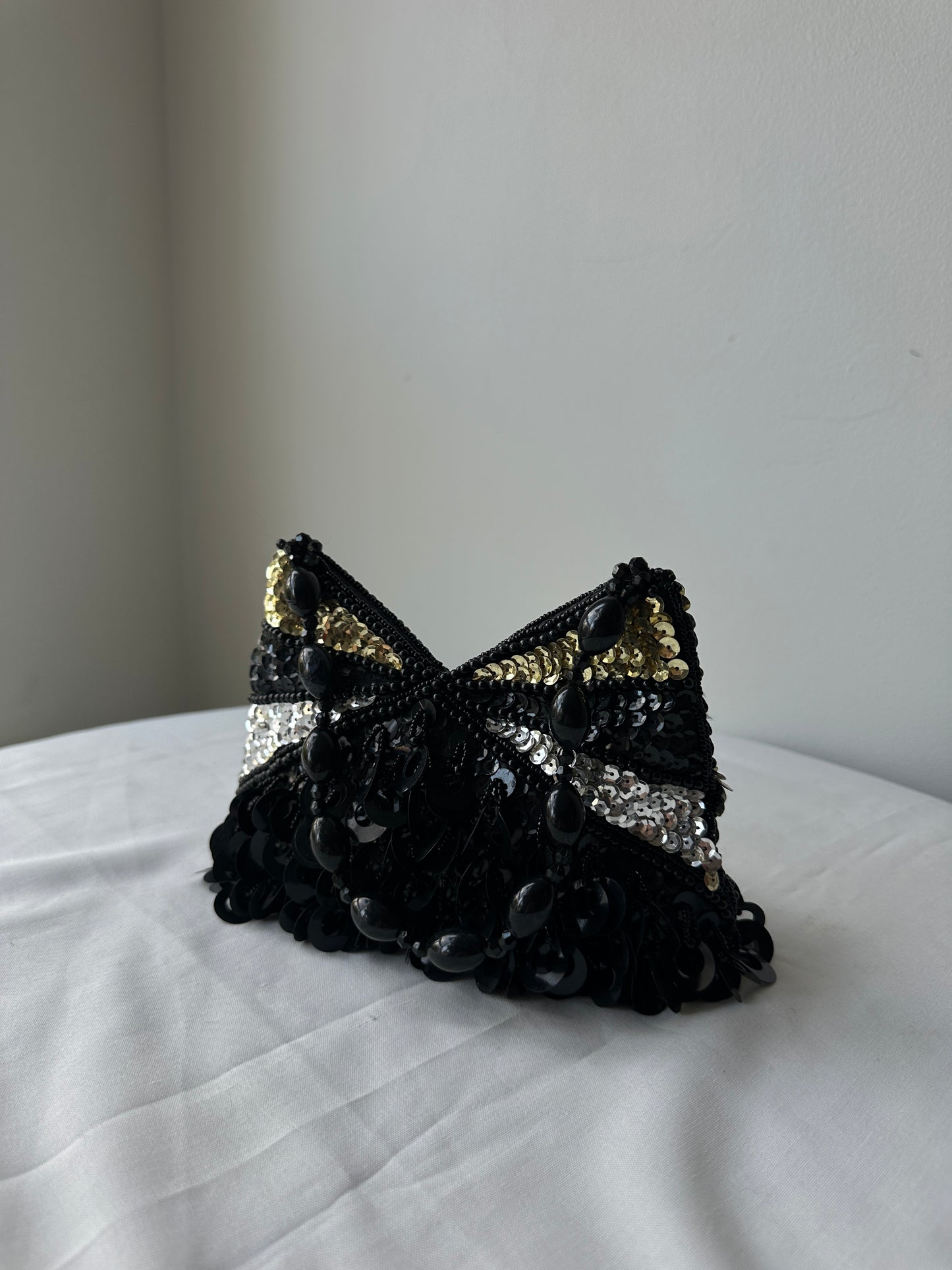 triple toned sequin purse