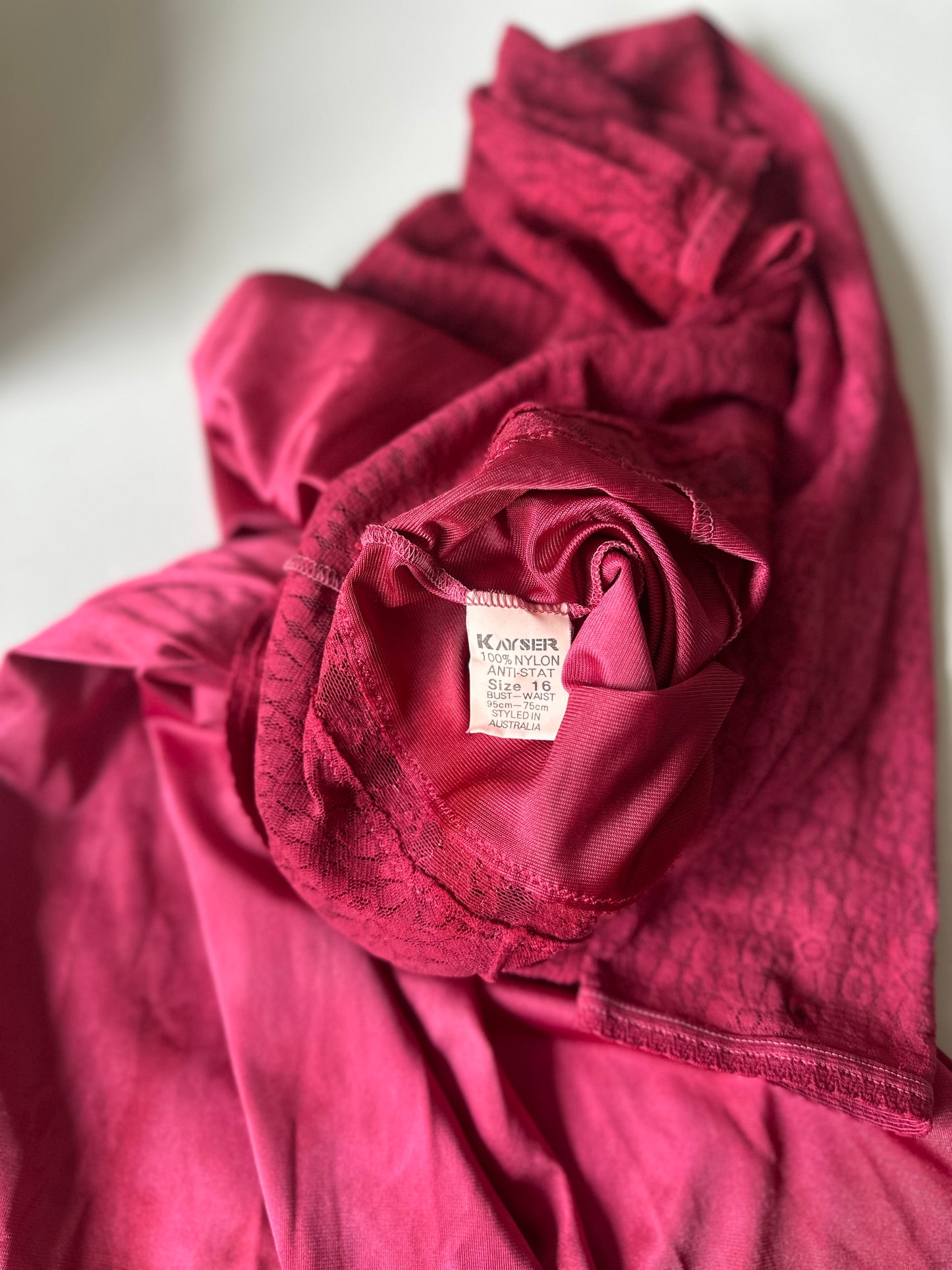 dyed red vintage long sleeve slip