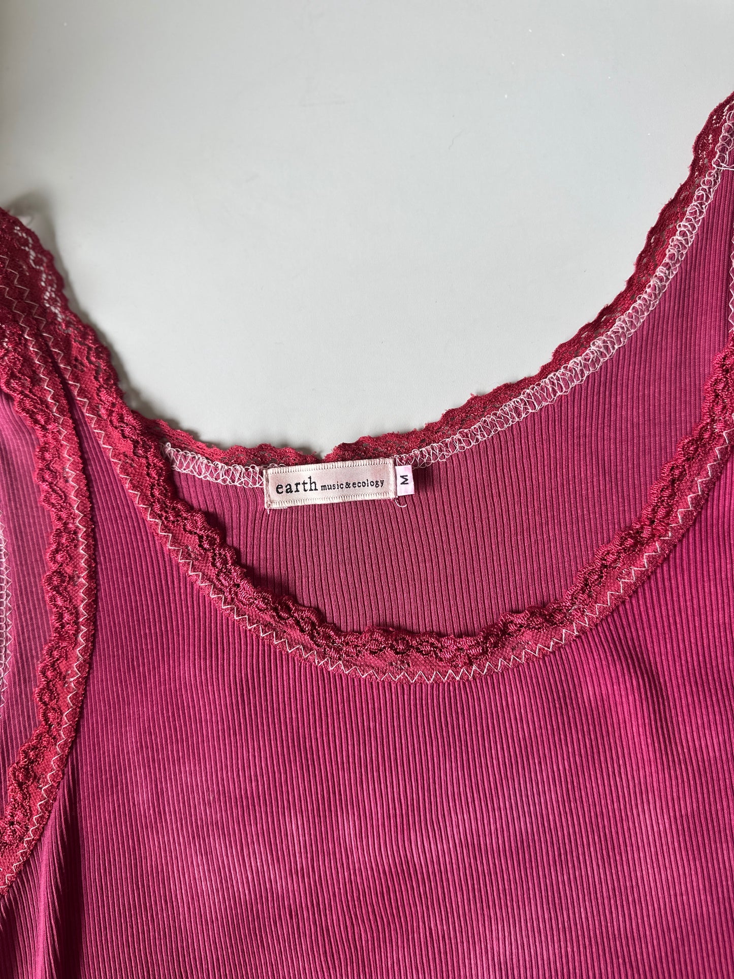 dyed red lace singlet