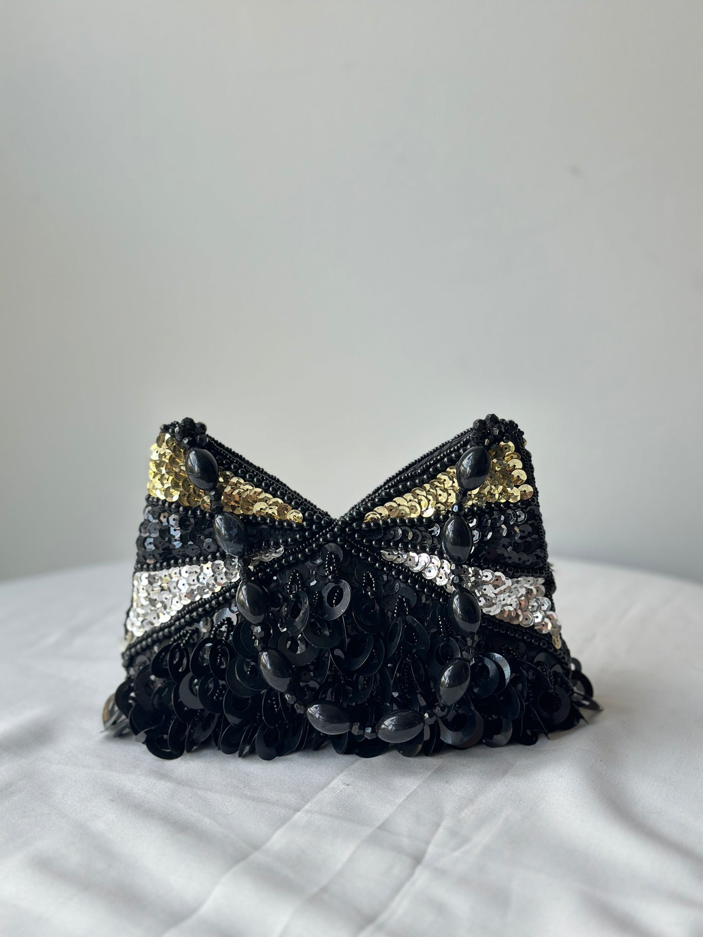 triple toned sequin purse