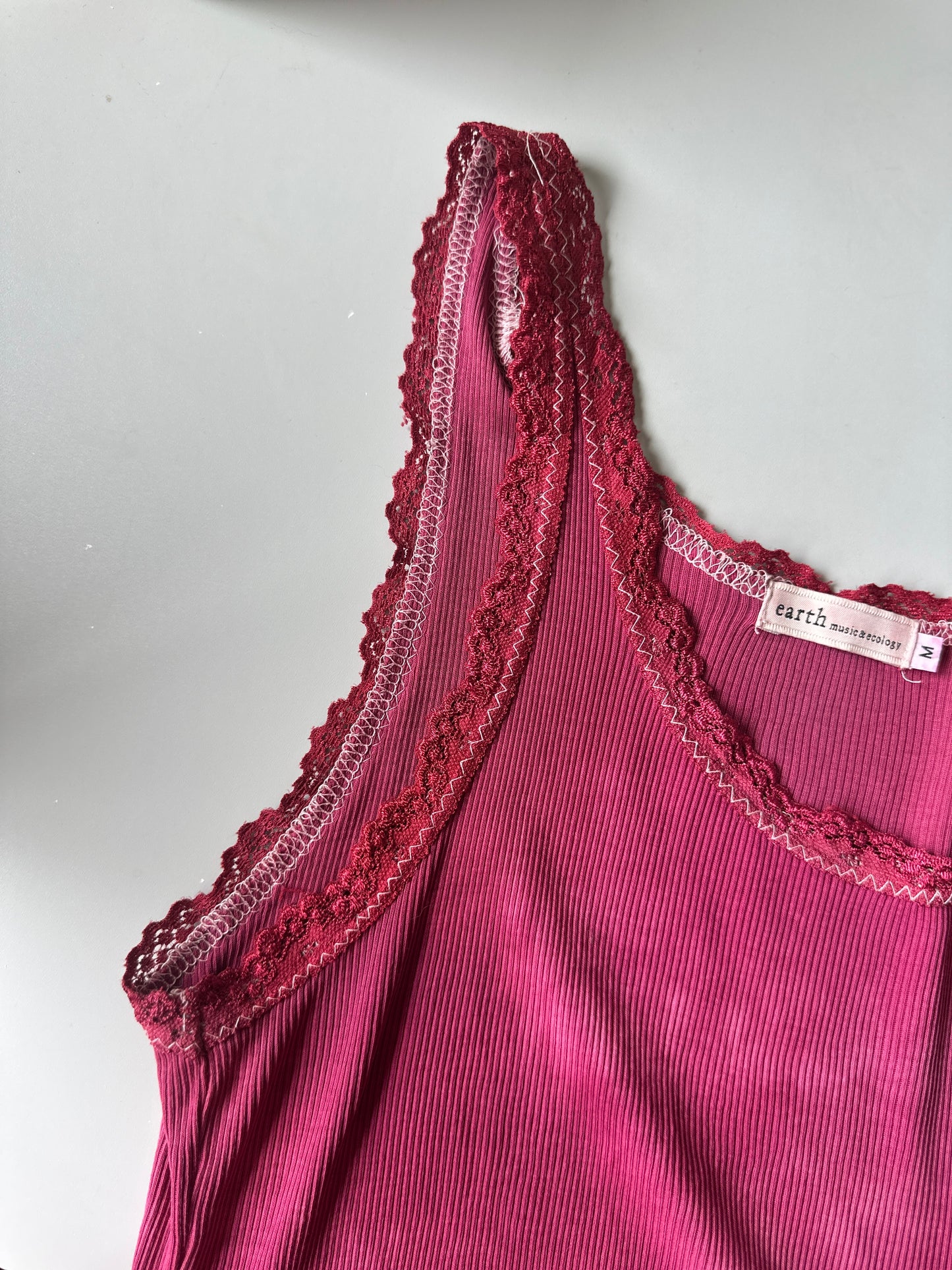 dyed red lace singlet